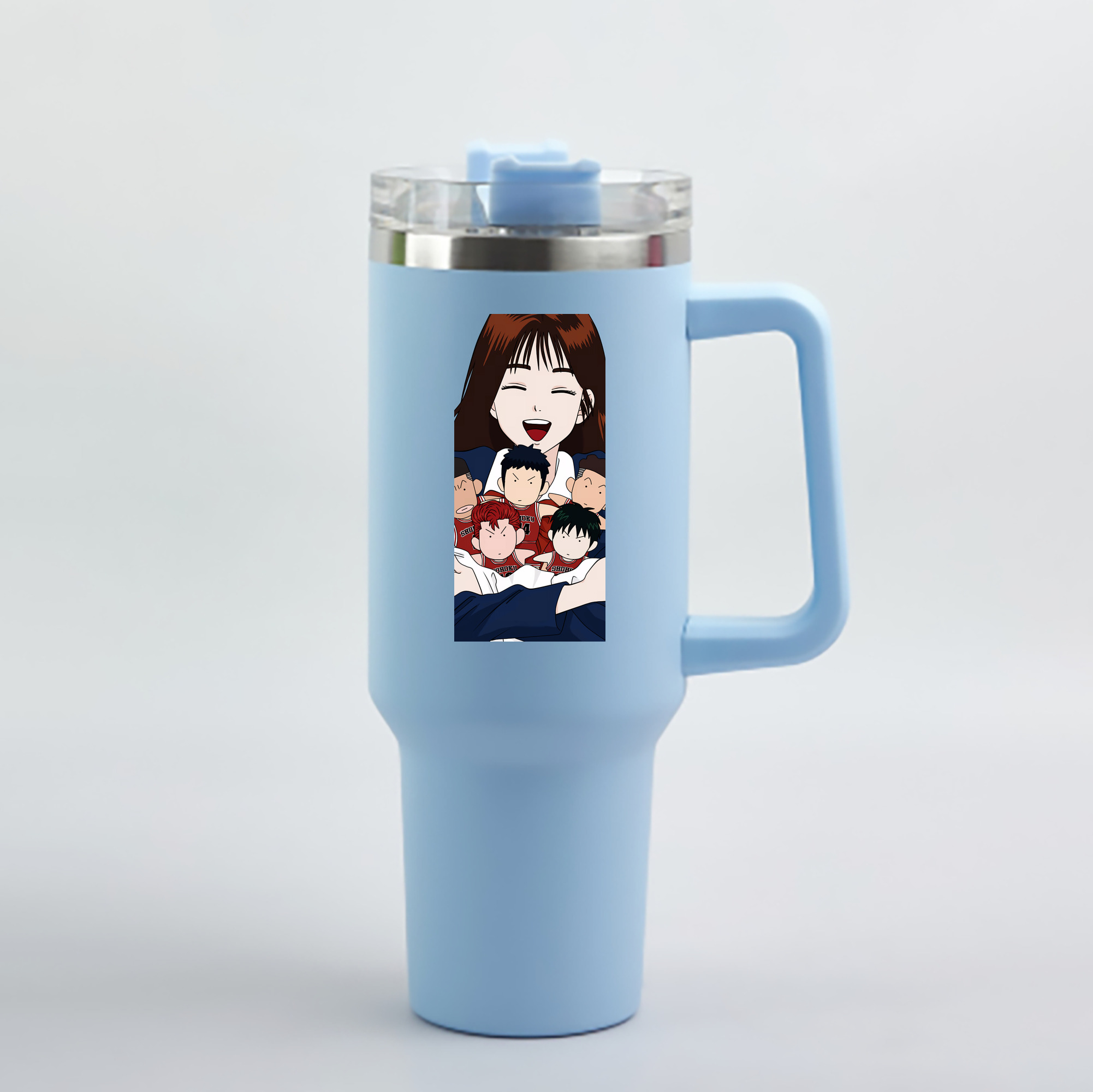 （画像用） SLAM DUNK／スラムダンク 1200mL車用タンブラー - クリスタルステッカー（プラスチックストロー付き）