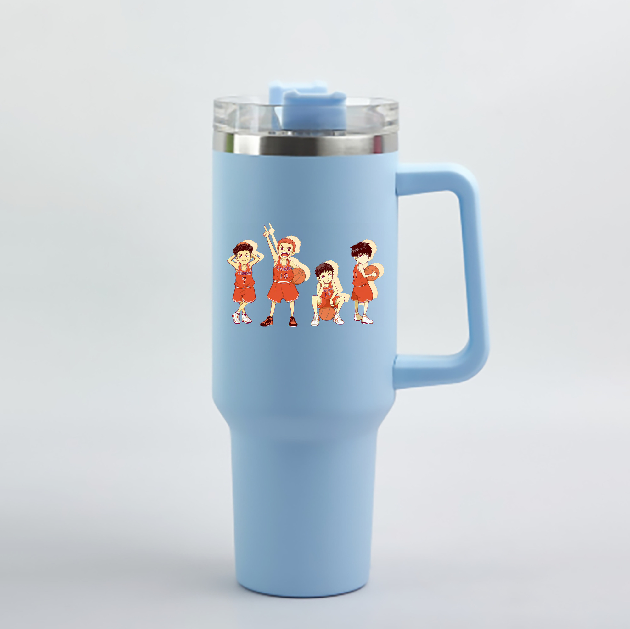 （画像用） SLAM DUNK／スラムダンク 1200mL車用タンブラー - クリスタルステッカー（プラスチックストロー付き）