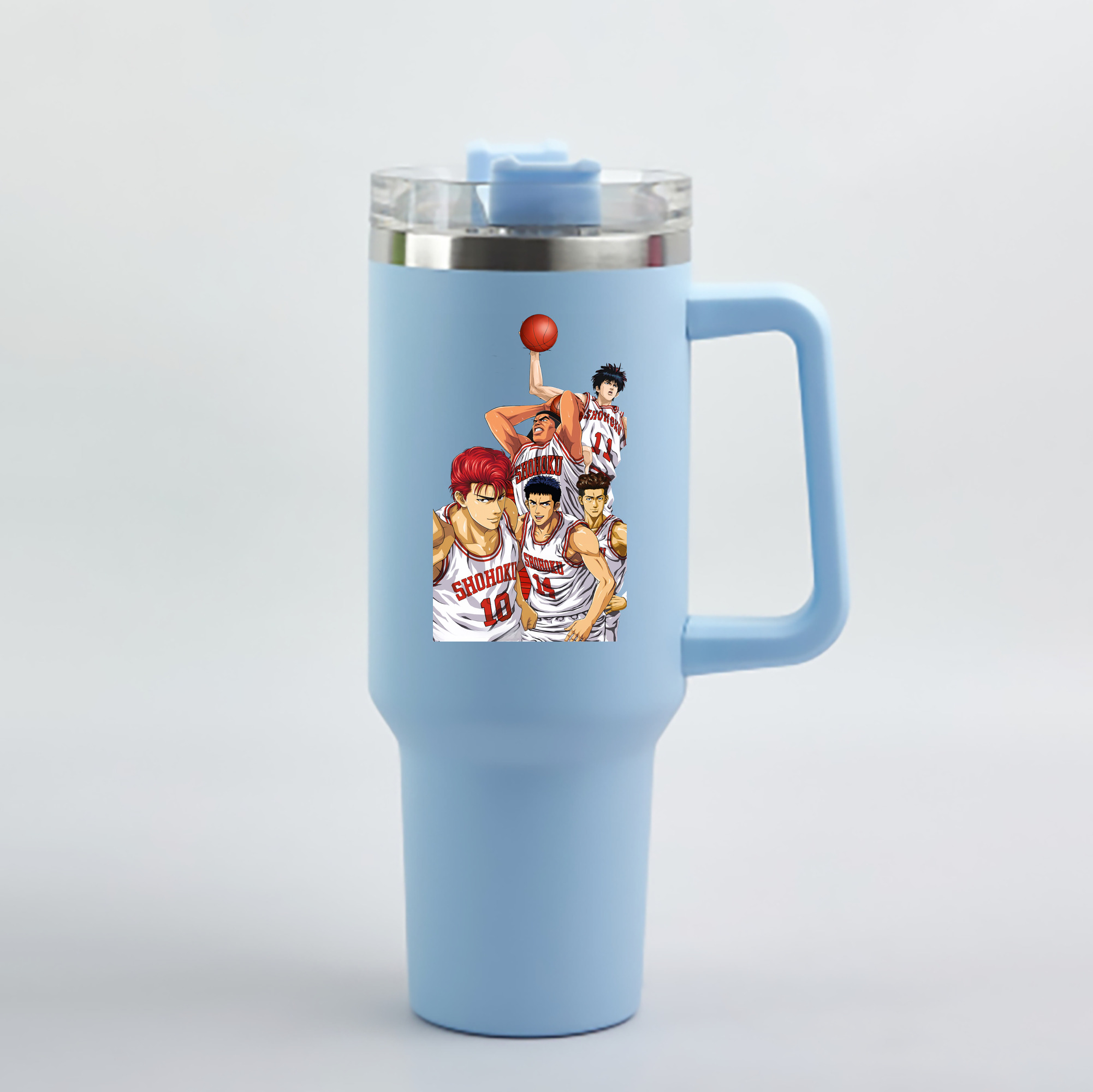 （画像用） SLAM DUNK／スラムダンク 1200mL車用タンブラー - クリスタルステッカー（プラスチックストロー付き）