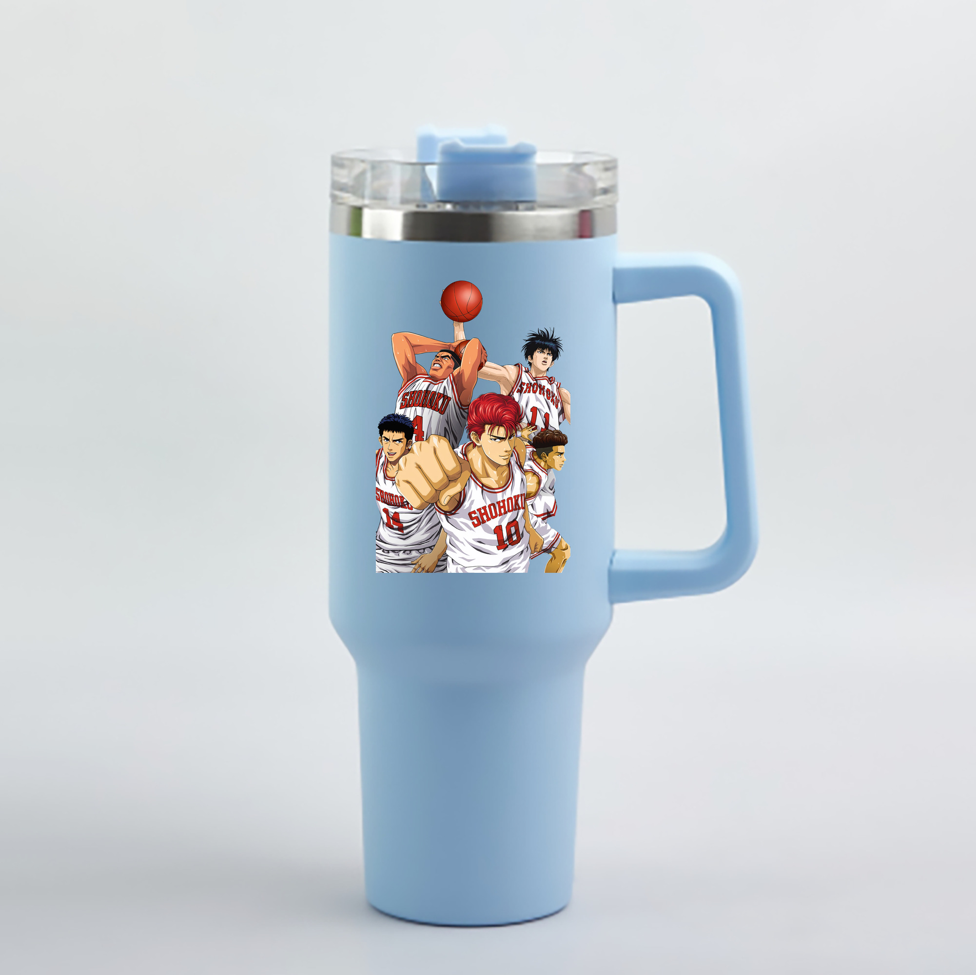 （画像用） SLAM DUNK／スラムダンク 1200mL車用タンブラー - クリスタルステッカー（プラスチックストロー付き）