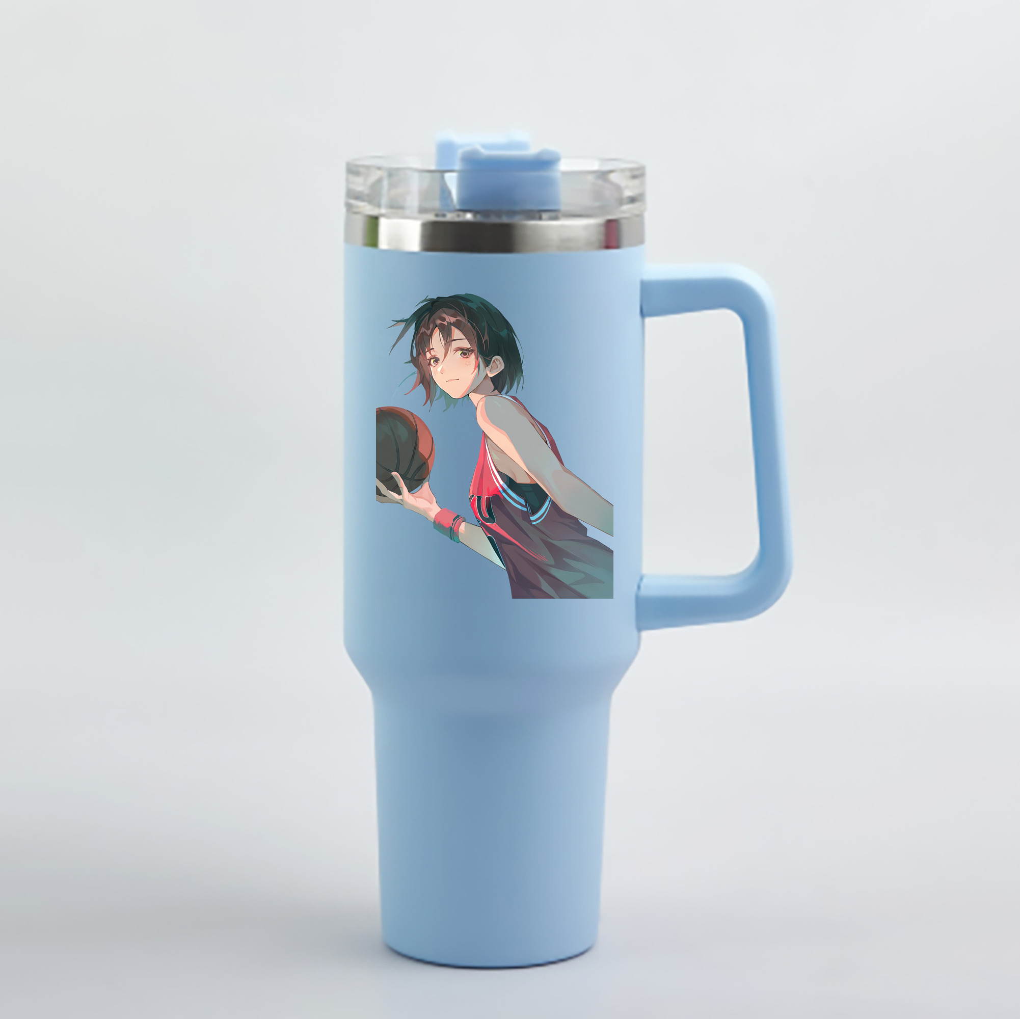 （画像用） SLAM DUNK／スラムダンク 1200mL車用タンブラー - クリスタルステッカー（プラスチックストロー付き）