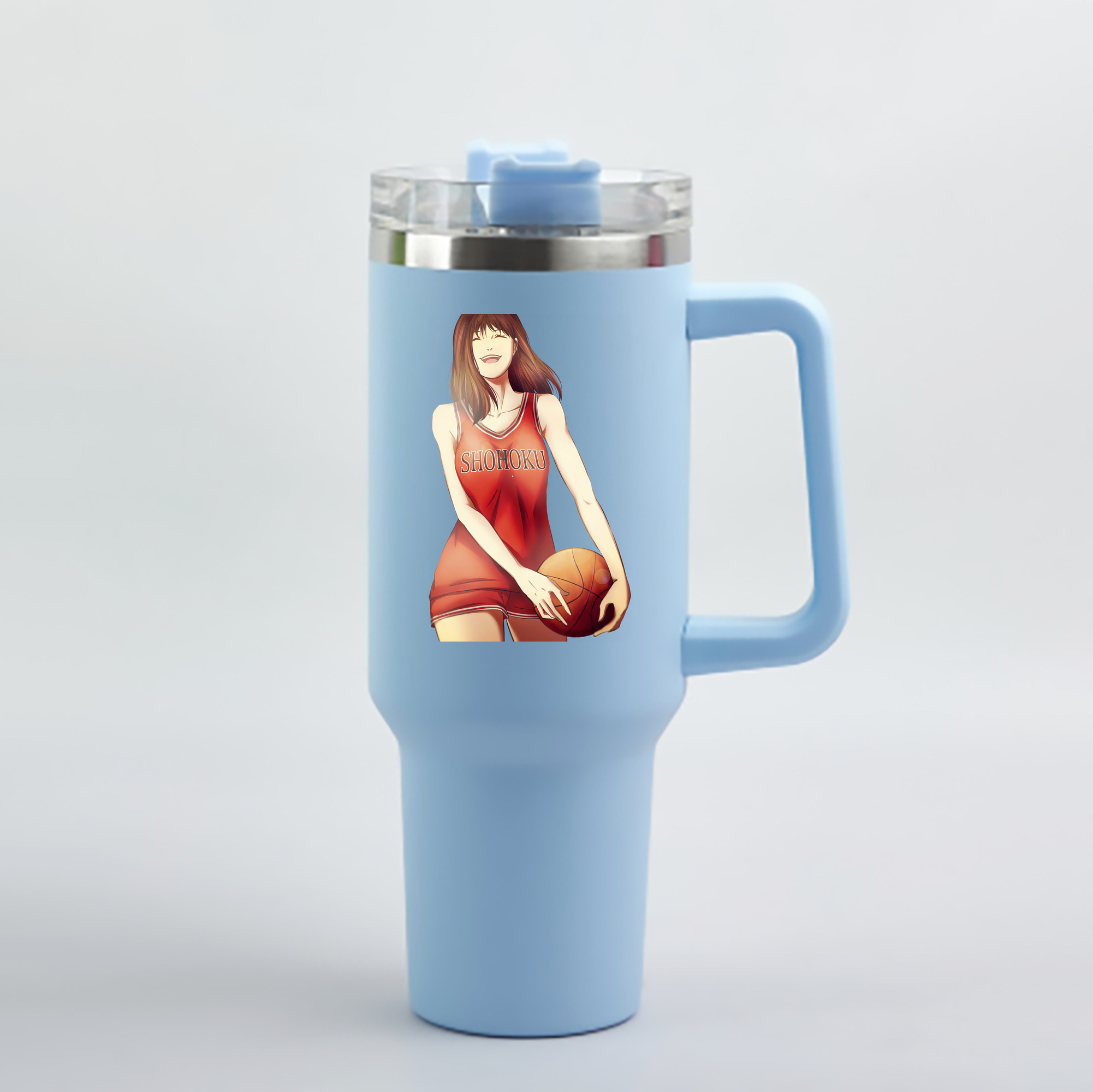 （画像用） SLAM DUNK／スラムダンク 1200mL車用タンブラー - クリスタルステッカー（プラスチックストロー付き）
