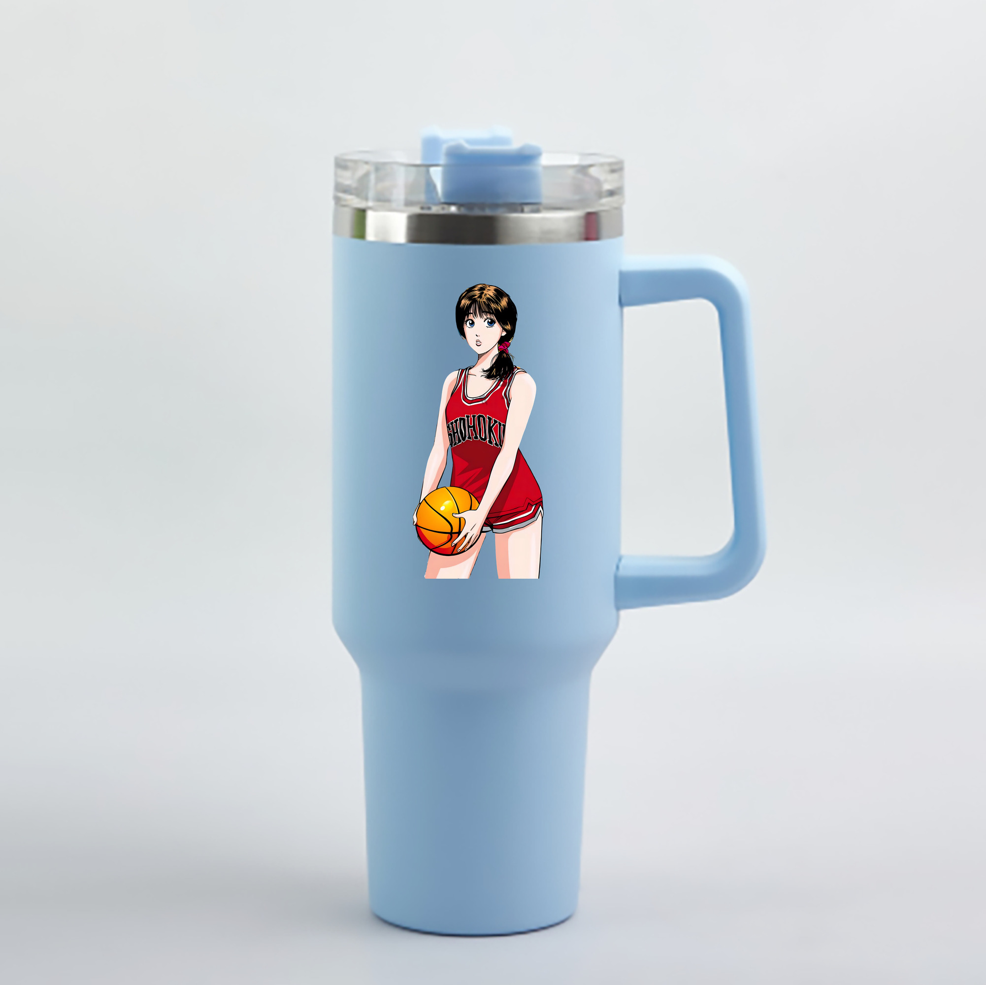 （画像用） SLAM DUNK／スラムダンク 1200mL車用タンブラー - クリスタルステッカー（プラスチックストロー付き）