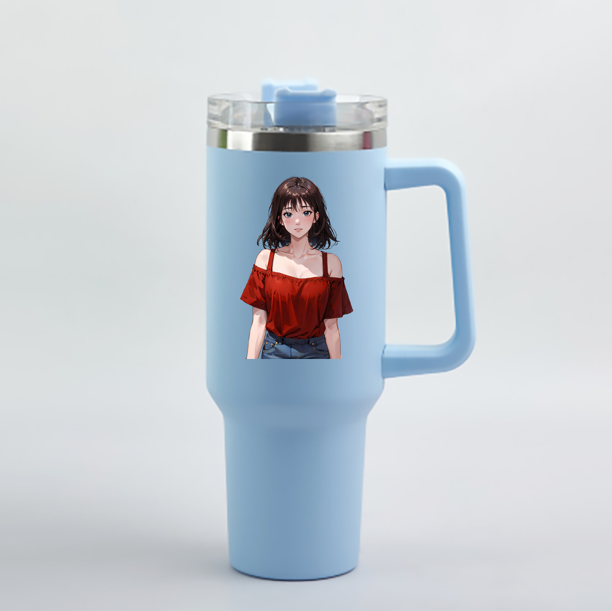 （画像用） SLAM DUNK／スラムダンク 1200mL車用タンブラー - クリスタルステッカー（プラスチックストロー付き）