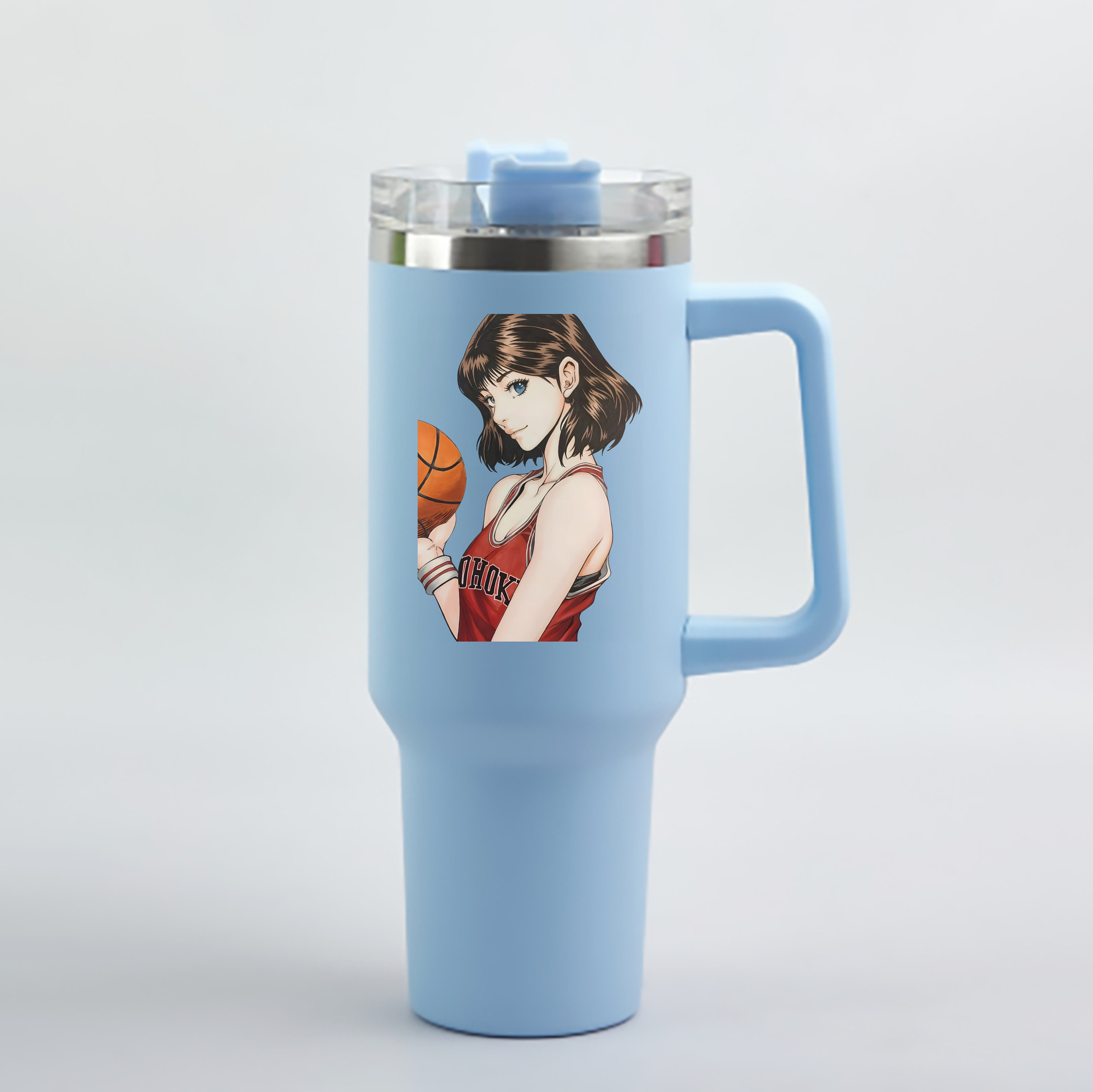 （画像用） SLAM DUNK／スラムダンク 1200mL車用タンブラー - クリスタルステッカー（プラスチックストロー付き）