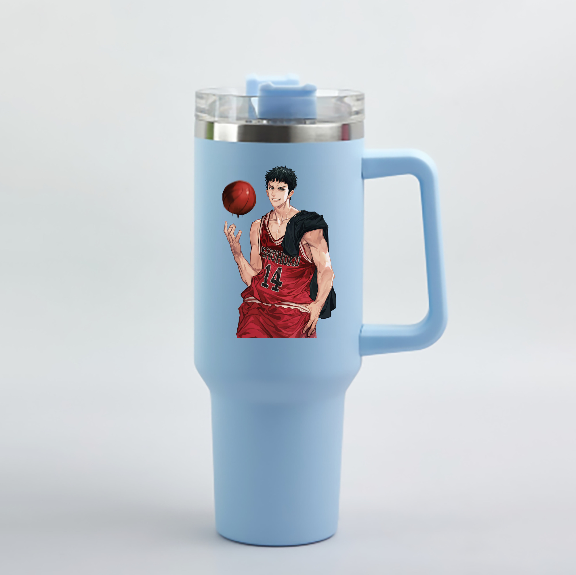 （画像用） SLAM DUNK／スラムダンク 1200mL車用タンブラー - クリスタルステッカー（プラスチックストロー付き）