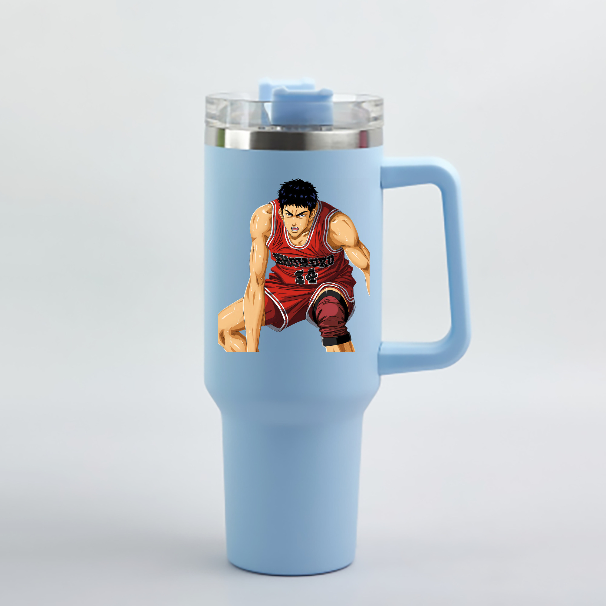 （画像用） SLAM DUNK／スラムダンク 1200mL車用タンブラー - クリスタルステッカー（プラスチックストロー付き）