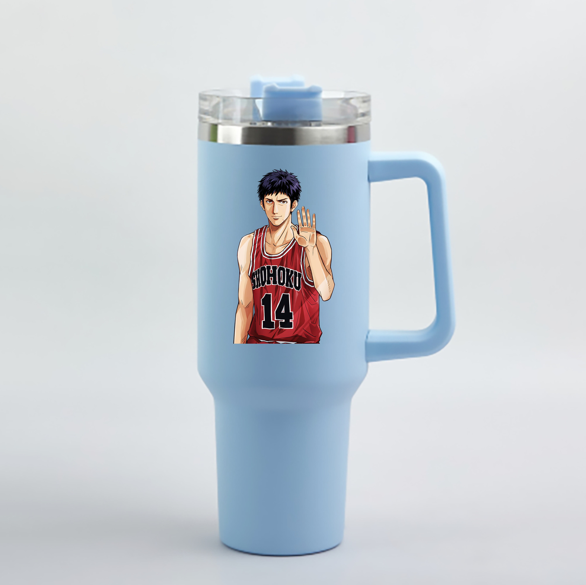 （画像用） SLAM DUNK／スラムダンク 1200mL車用タンブラー - クリスタルステッカー（プラスチックストロー付き）