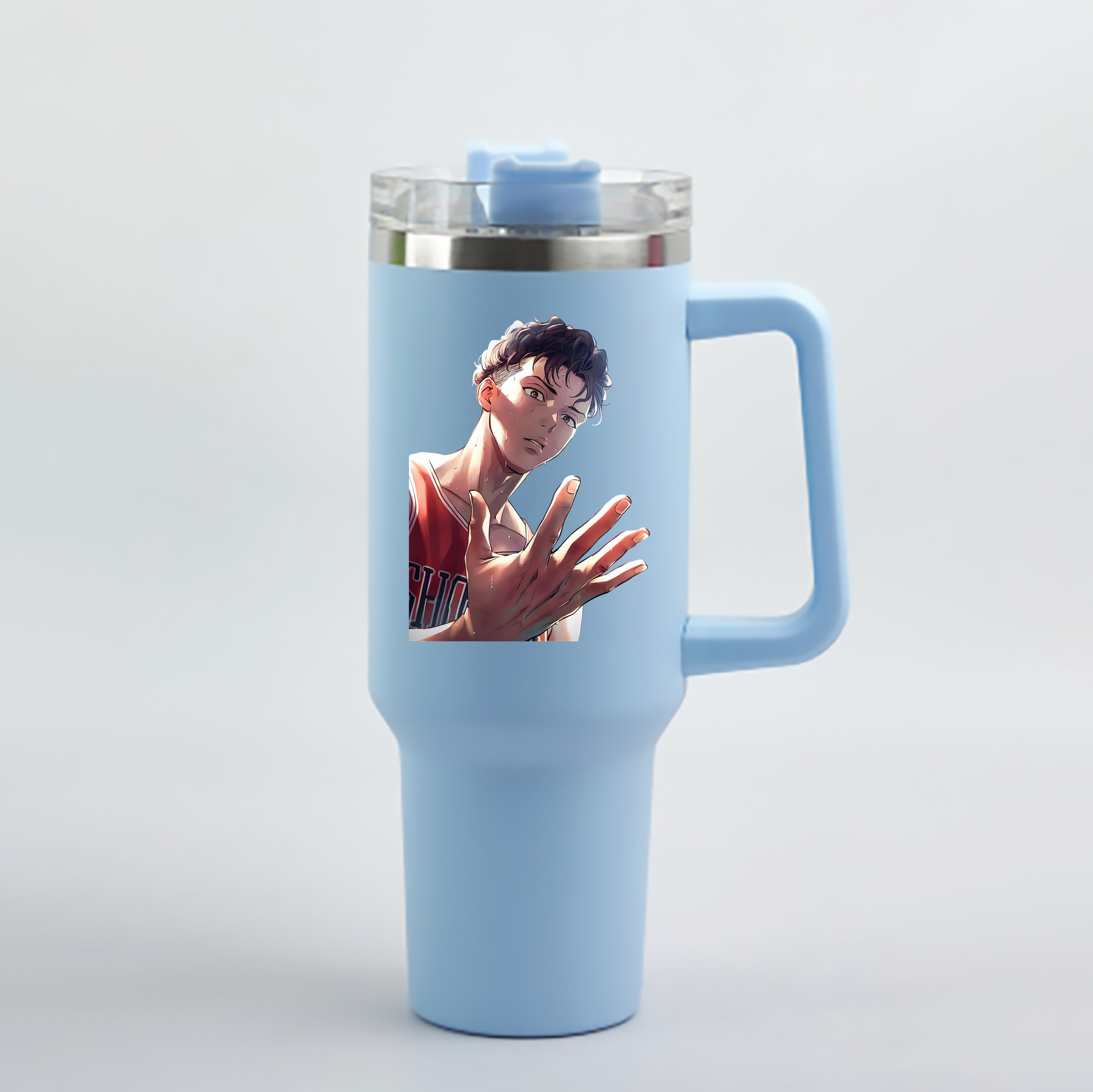 （画像用） SLAM DUNK／スラムダンク 1200mL車用タンブラー - クリスタルステッカー（プラスチックストロー付き）