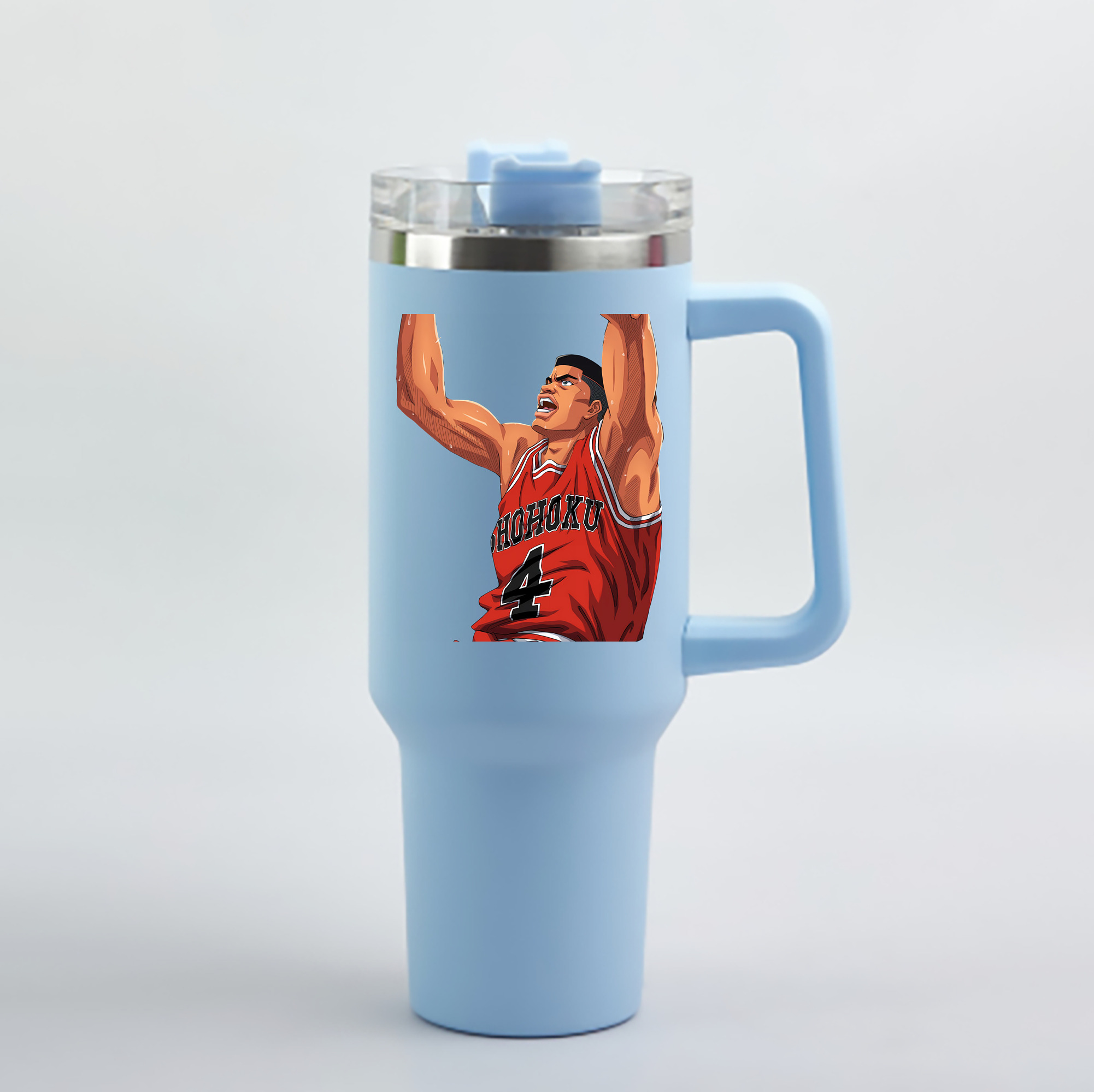 （画像用） SLAM DUNK／スラムダンク 1200mL車用タンブラー - クリスタルステッカー（プラスチックストロー付き）