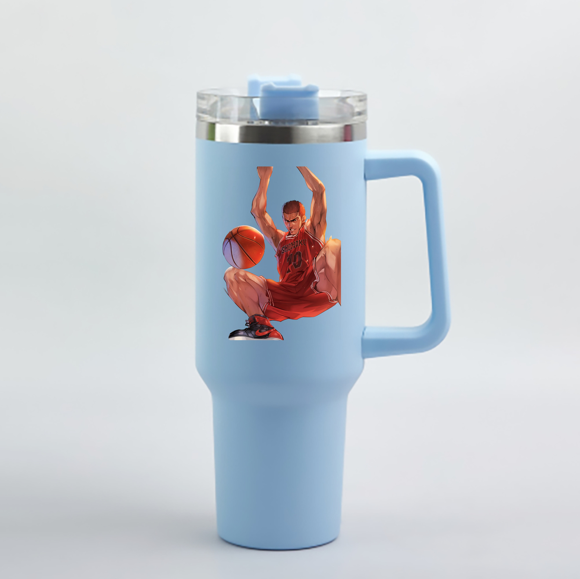 （画像用） SLAM DUNK／スラムダンク 1200mL車用タンブラー - クリスタルステッカー（プラスチックストロー付き）