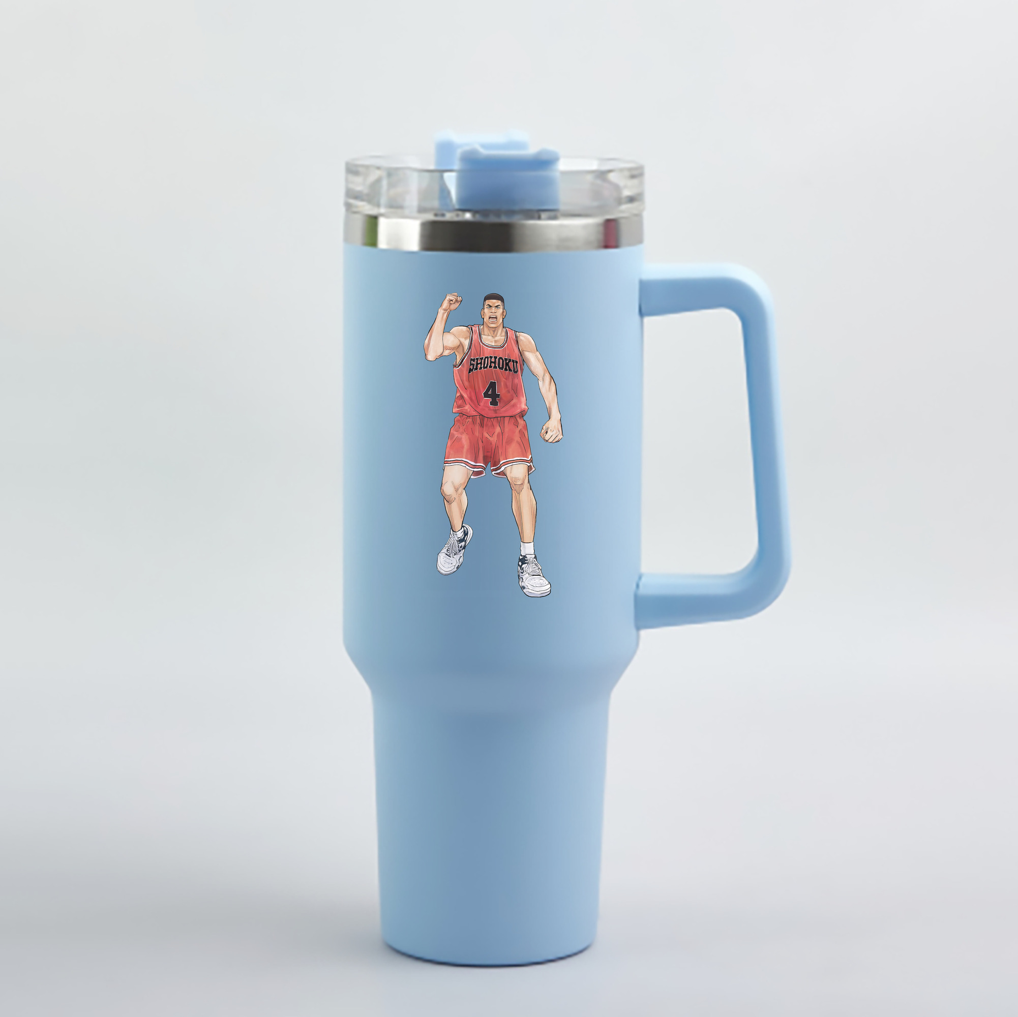 （画像用） SLAM DUNK／スラムダンク 1200mL車用タンブラー - クリスタルステッカー（プラスチックストロー付き）