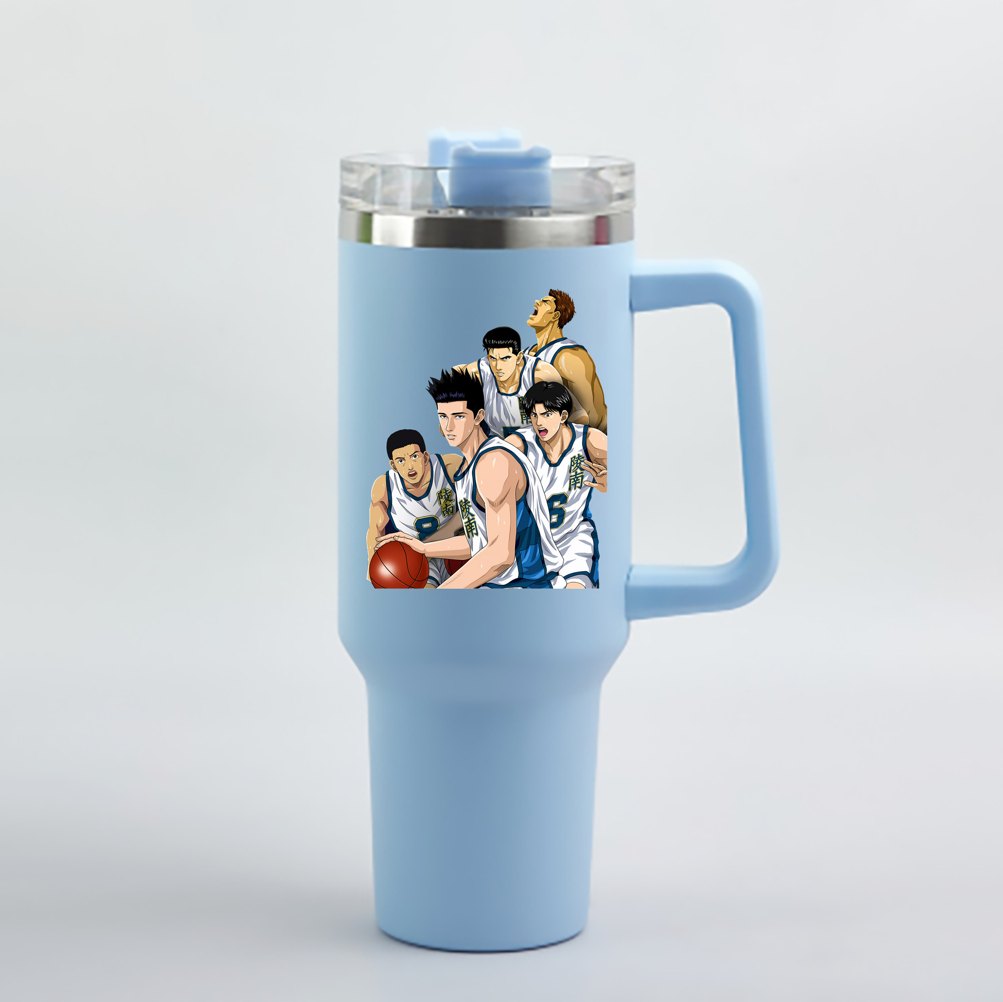 （画像用） SLAM DUNK／スラムダンク 1200mL車用タンブラー - クリスタルステッカー（プラスチックストロー付き）