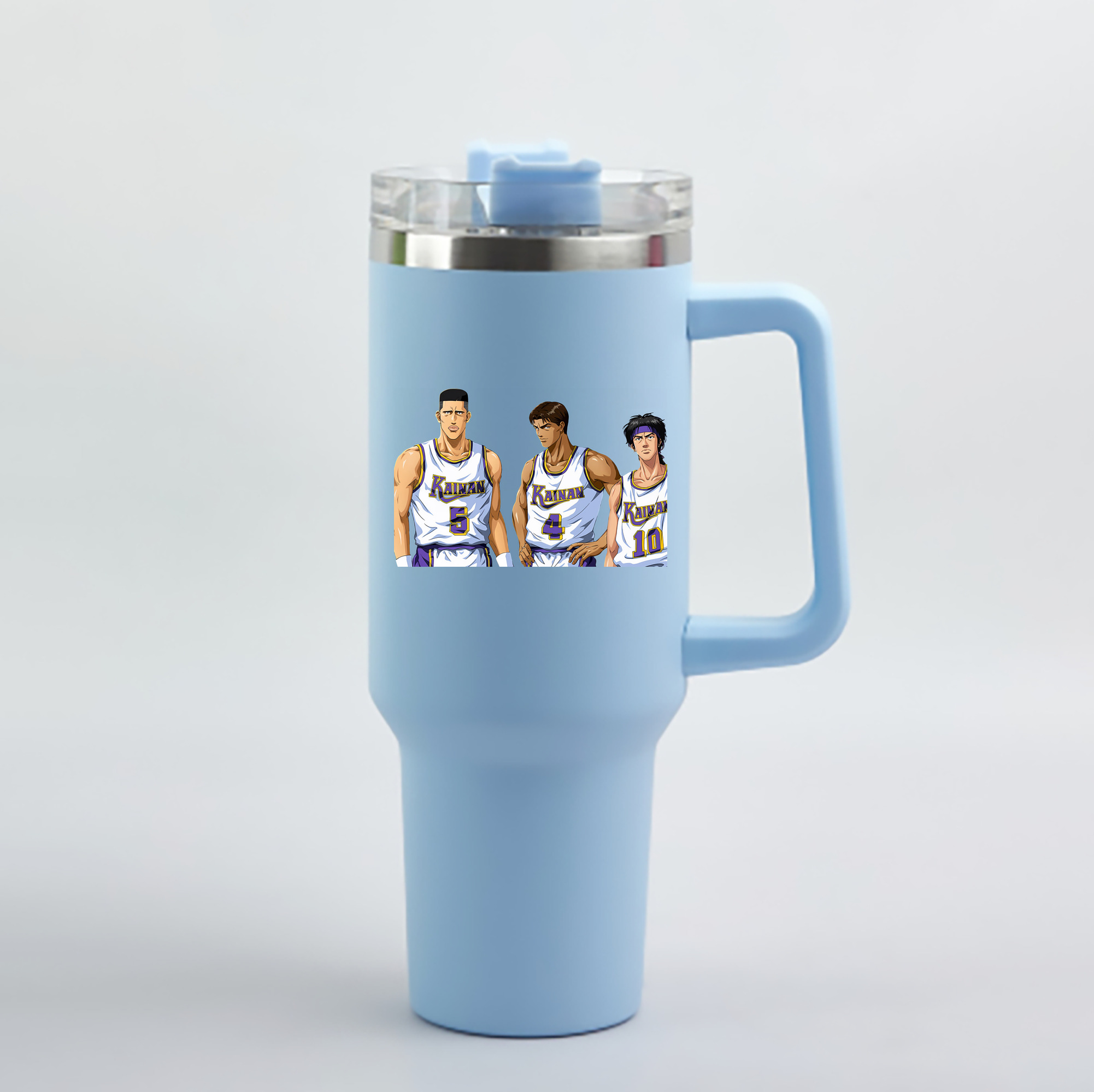 （画像用） SLAM DUNK／スラムダンク 1200mL車用タンブラー - クリスタルステッカー（プラスチックストロー付き）