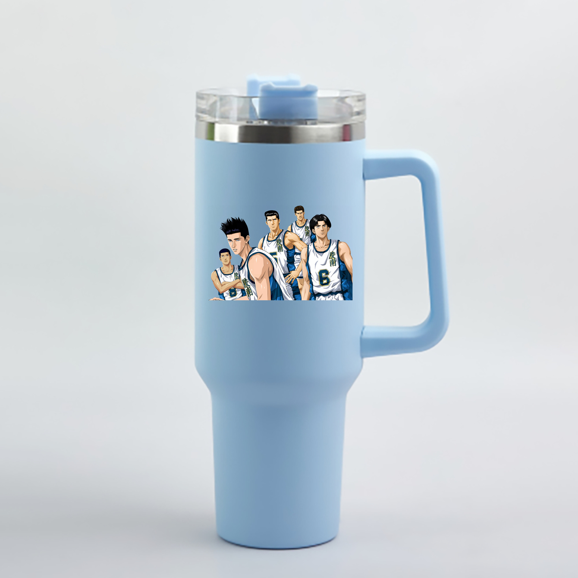（画像用） SLAM DUNK／スラムダンク 1200mL車用タンブラー - クリスタルステッカー（プラスチックストロー付き）