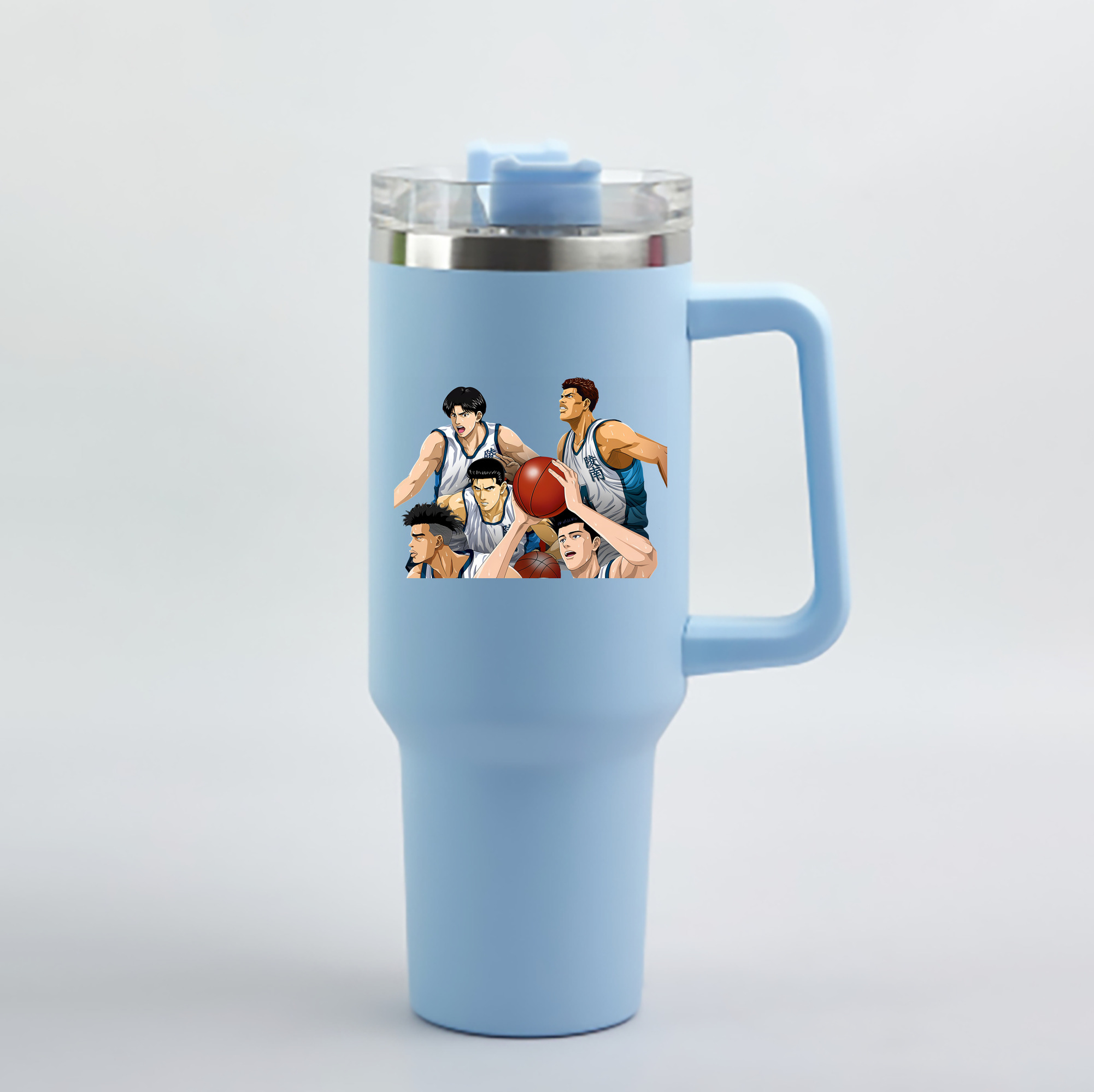 （画像用） SLAM DUNK／スラムダンク 1200mL車用タンブラー - クリスタルステッカー（プラスチックストロー付き）