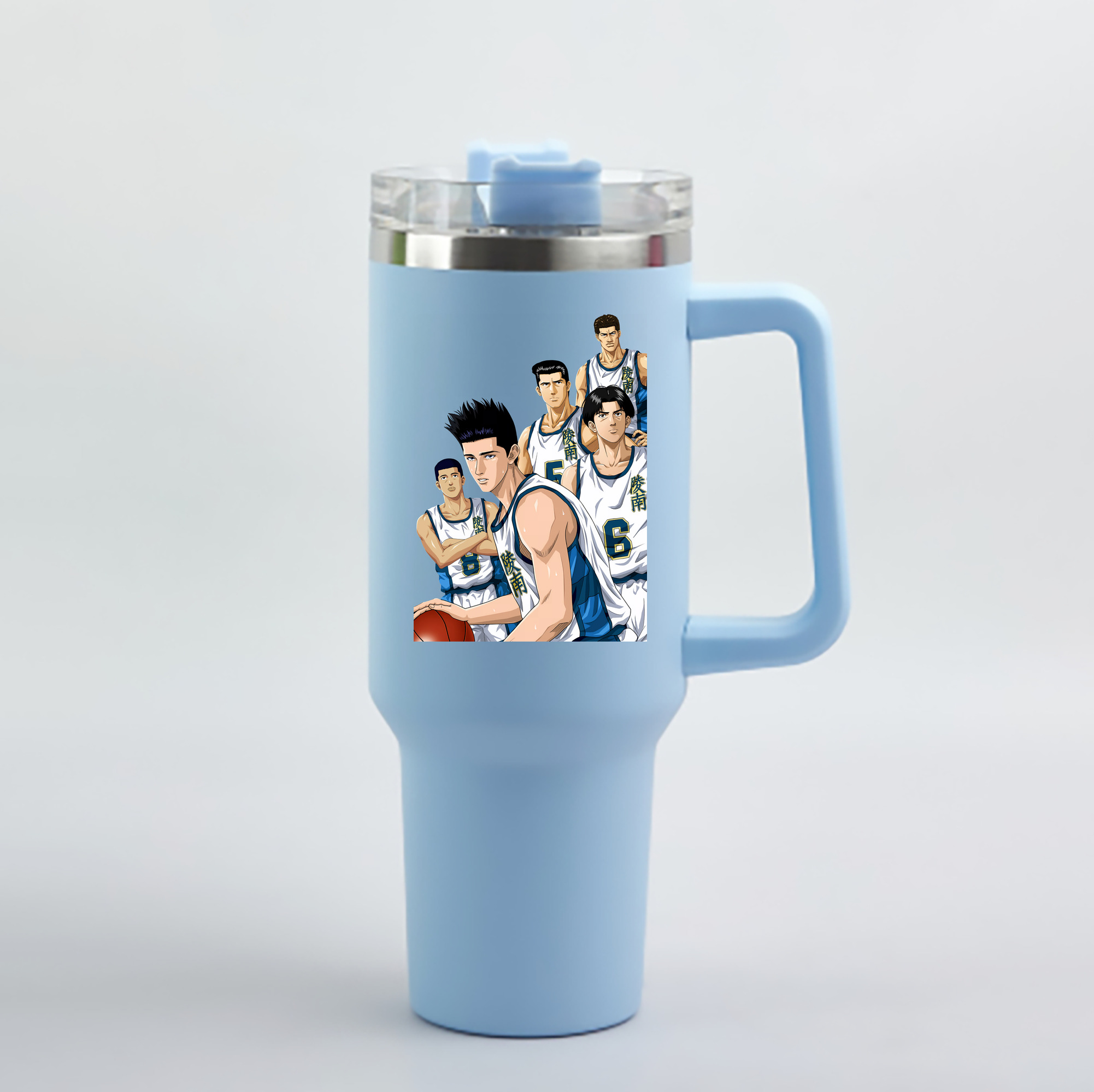 （画像用） SLAM DUNK／スラムダンク 1200mL車用タンブラー - クリスタルステッカー（プラスチックストロー付き）