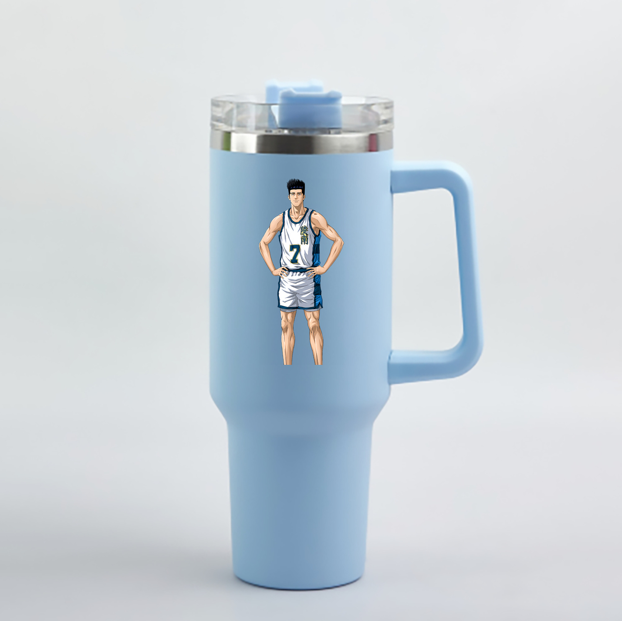 （画像用） SLAM DUNK／スラムダンク 1200mL車用タンブラー - クリスタルステッカー（プラスチックストロー付き）