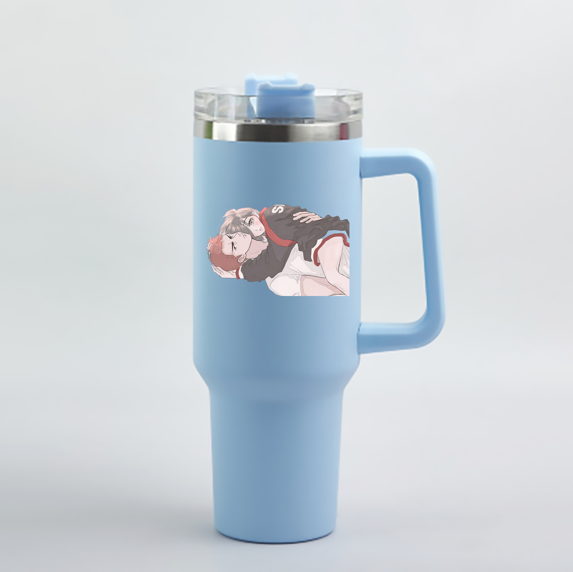（画像用） SLAM DUNK／スラムダンク 1200mL車用タンブラー - クリスタルステッカー（プラスチックストロー付き）