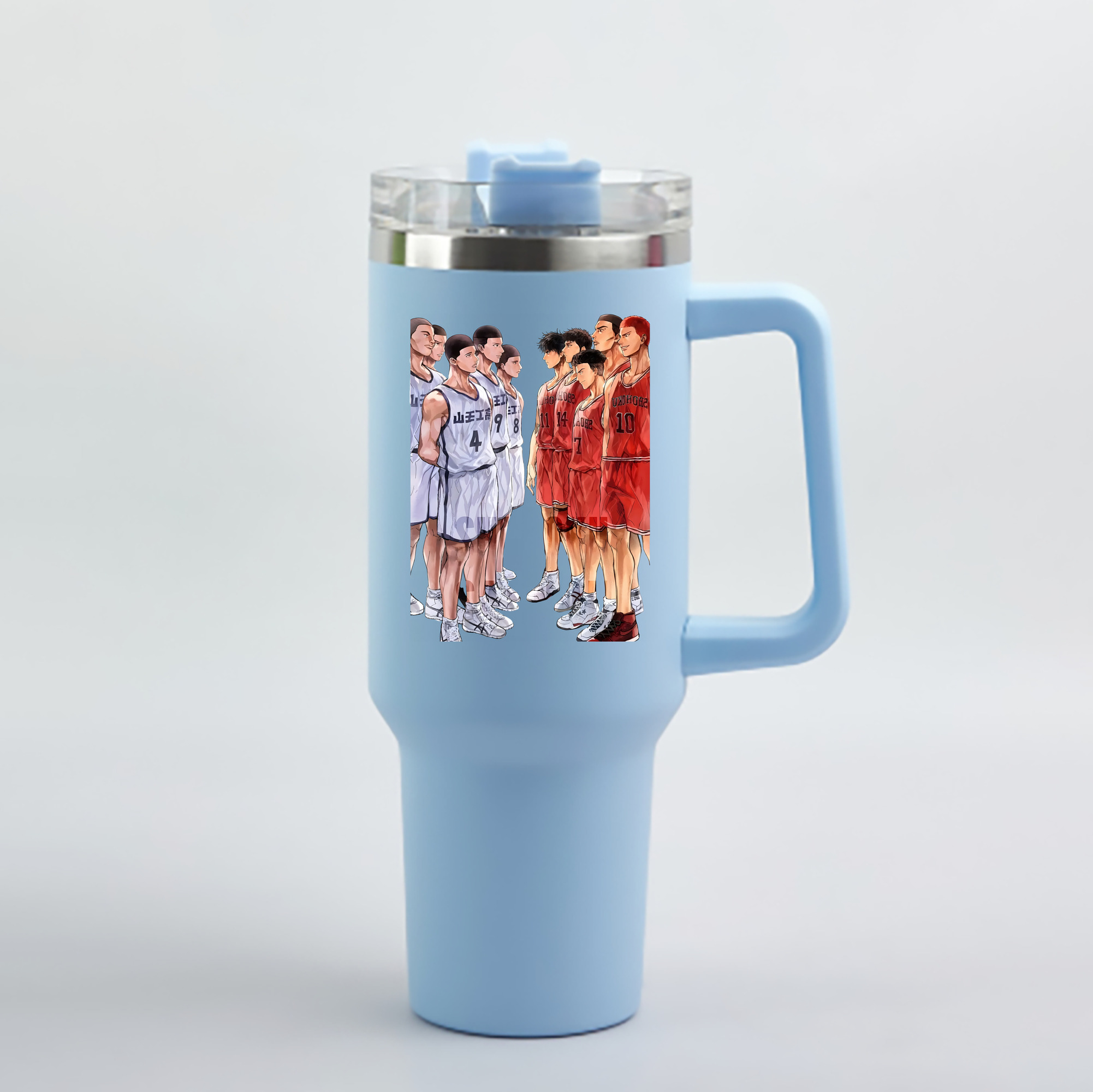 （画像用） SLAM DUNK／スラムダンク 1200mL車用タンブラー - クリスタルステッカー（プラスチックストロー付き）