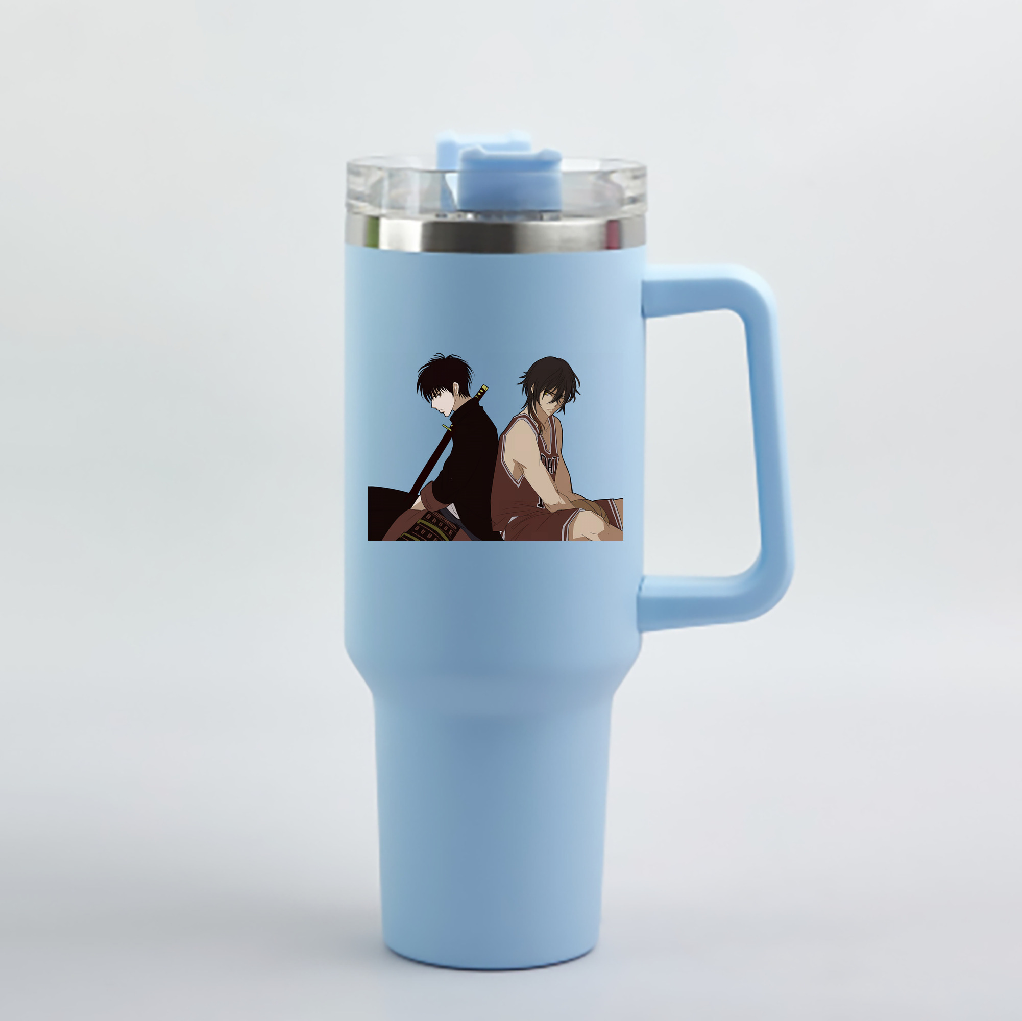 （画像用） SLAM DUNK／スラムダンク 1200mL車用タンブラー - クリスタルステッカー（プラスチックストロー付き）