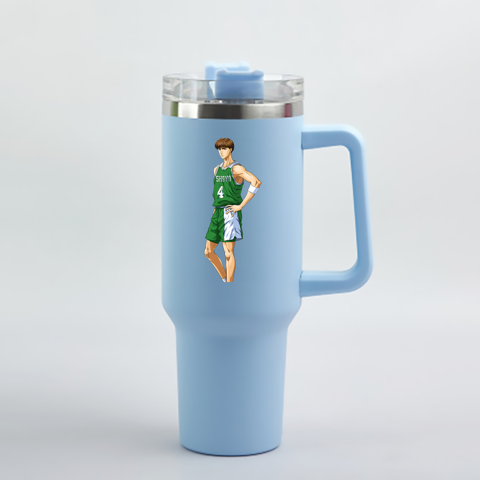 （画像用） SLAM DUNK／スラムダンク 1200mL車用タンブラー - クリスタルステッカー（プラスチックストロー付き）