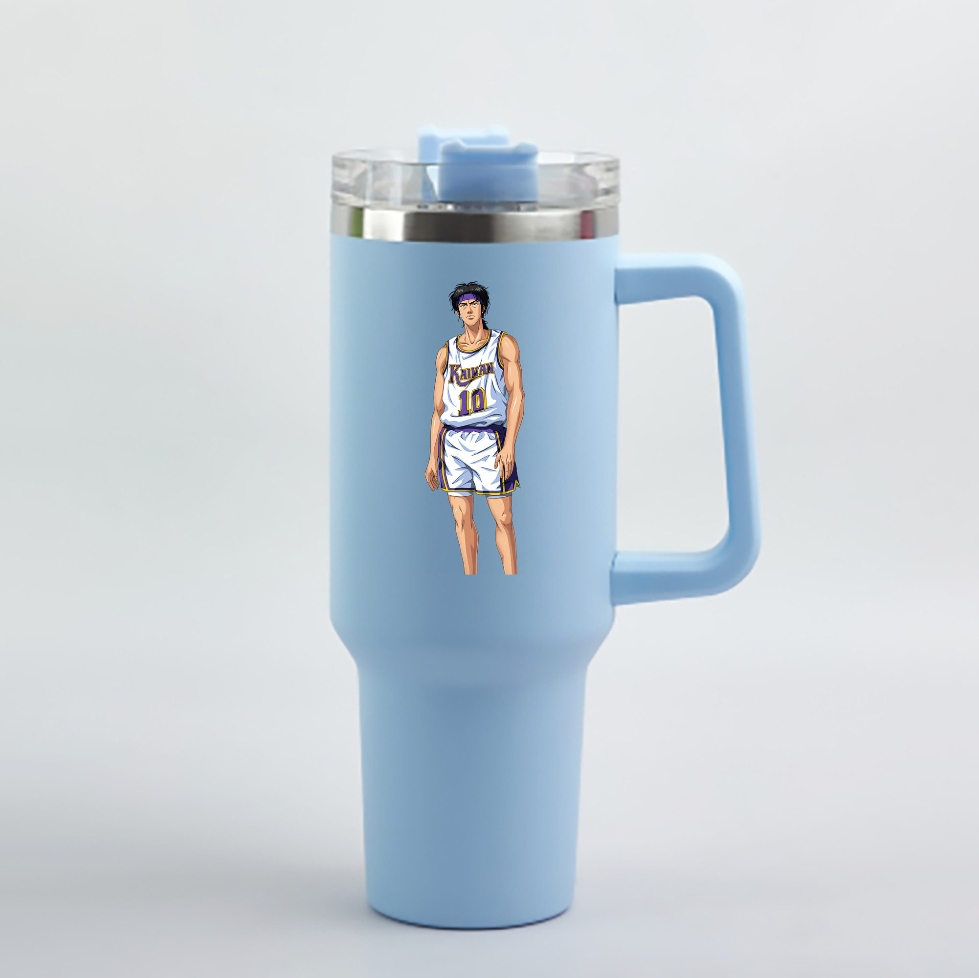 （画像用） SLAM DUNK／スラムダンク 1200mL車用タンブラー - クリスタルステッカー（プラスチックストロー付き）