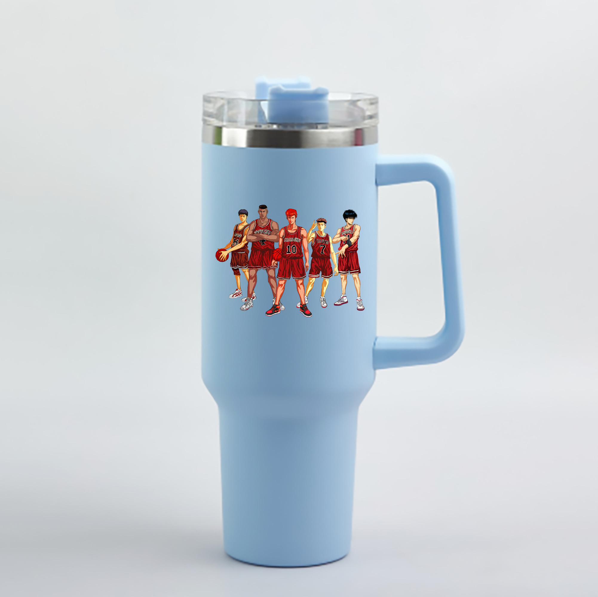（画像用） SLAM DUNK／スラムダンク 1200mL車用タンブラー - クリスタルステッカー（プラスチックストロー付き）