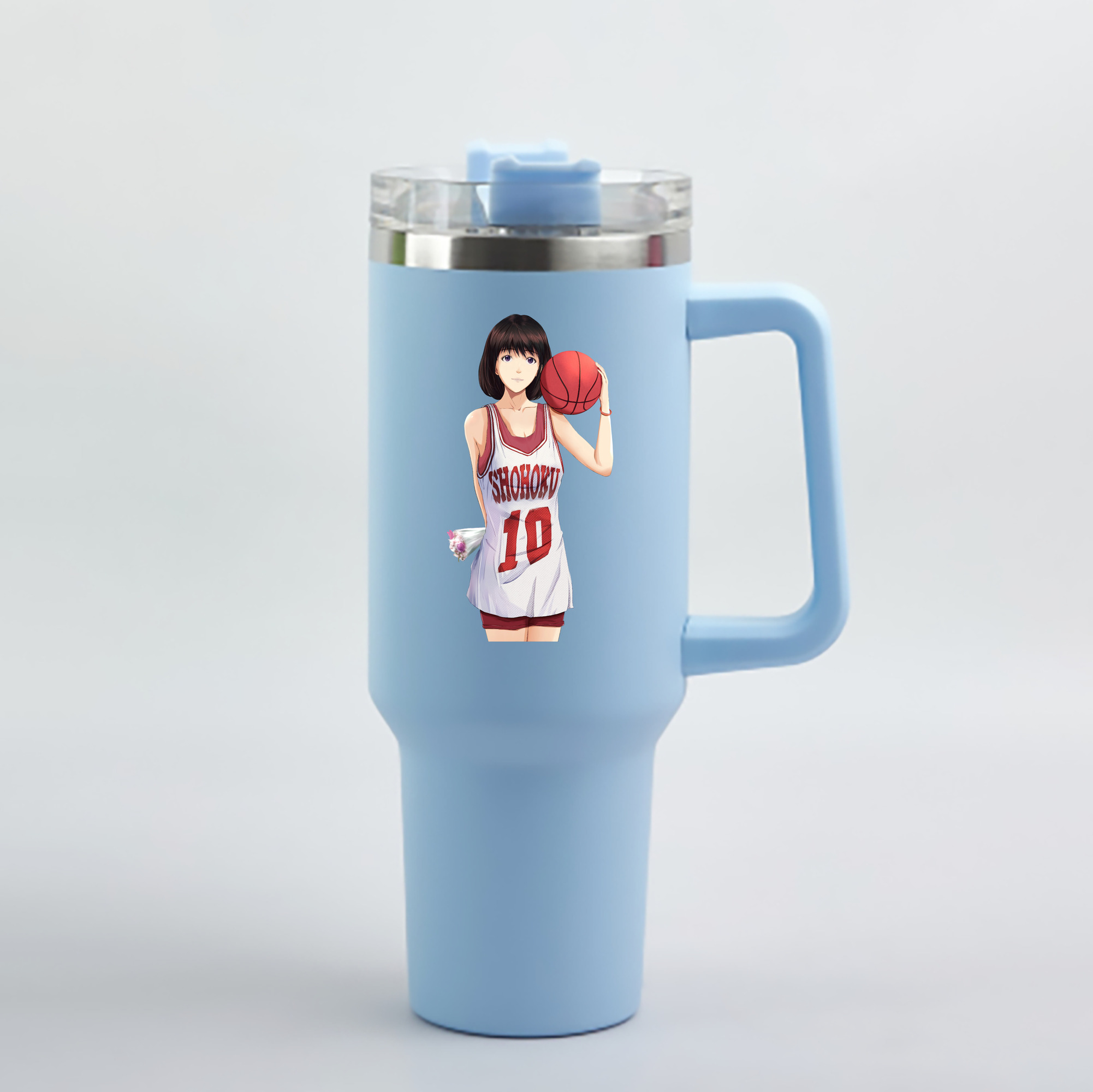 （画像用） SLAM DUNK／スラムダンク 1200mL車用タンブラー - クリスタルステッカー（プラスチックストロー付き）