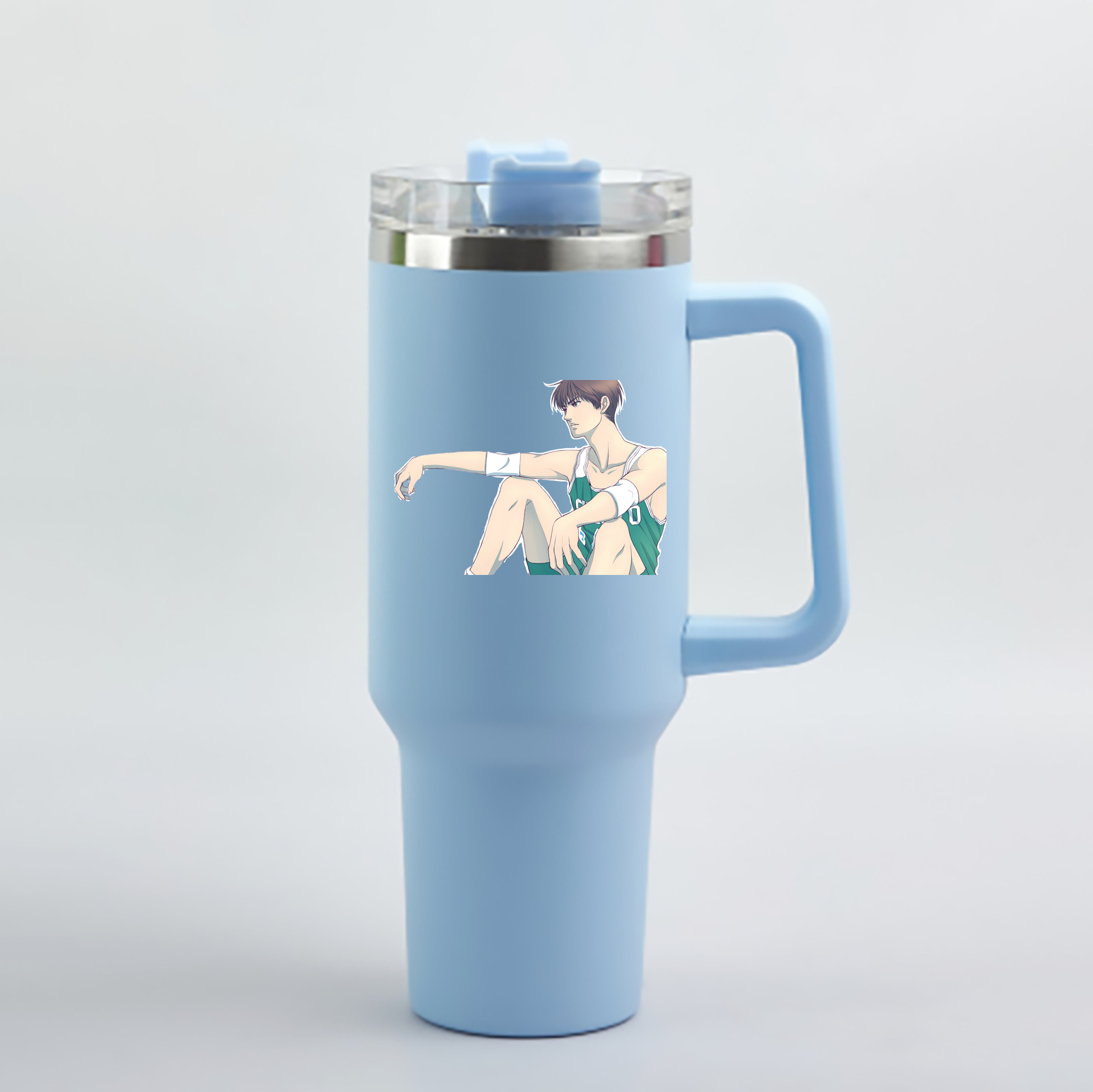 （画像用） SLAM DUNK／スラムダンク 1200mL車用タンブラー - クリスタルステッカー（プラスチックストロー付き）