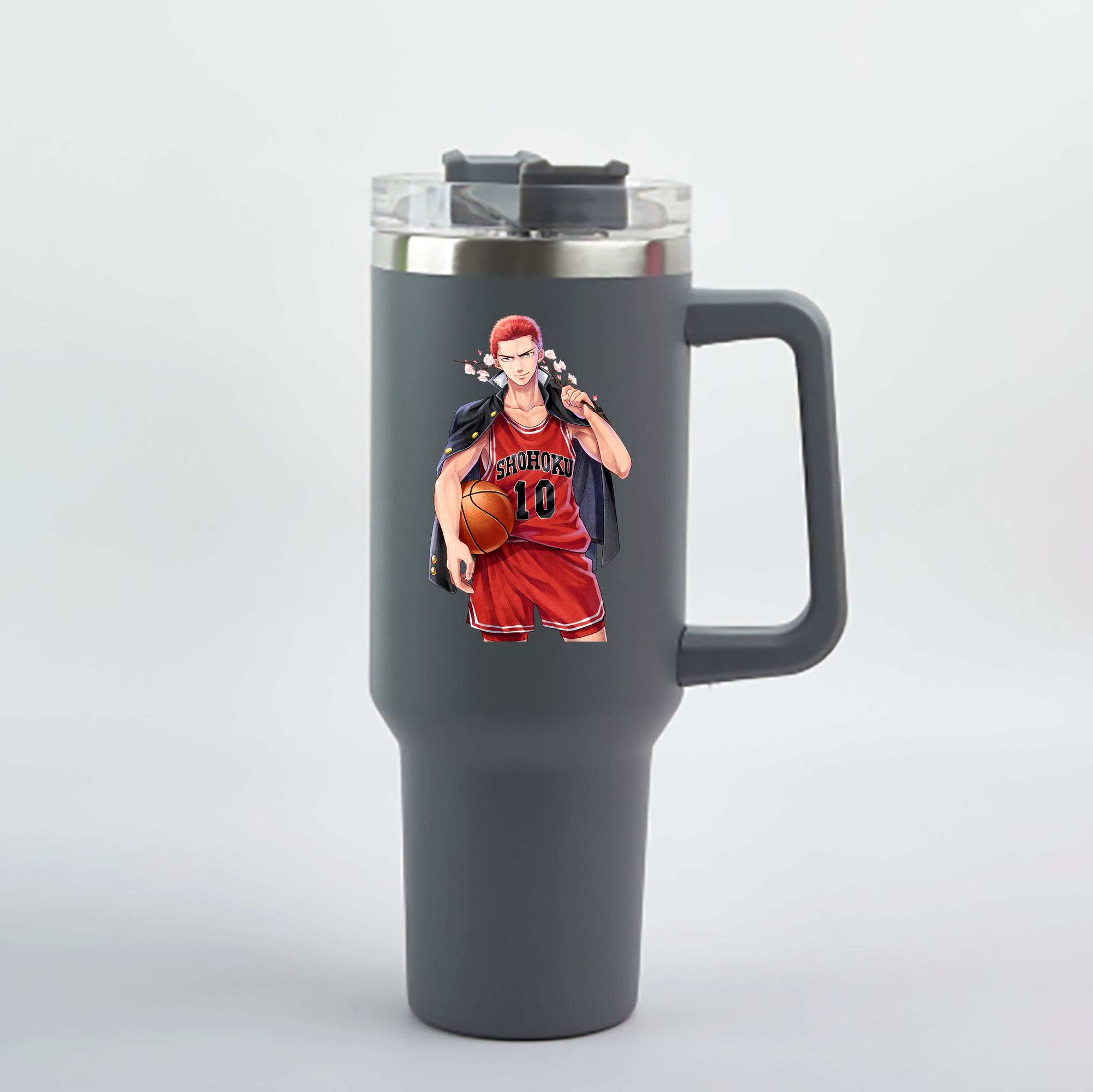 （画像用） SLAM DUNK／スラムダンク 1200mL車用タンブラー - クリスタルステッカー（プラスチックストロー付き）