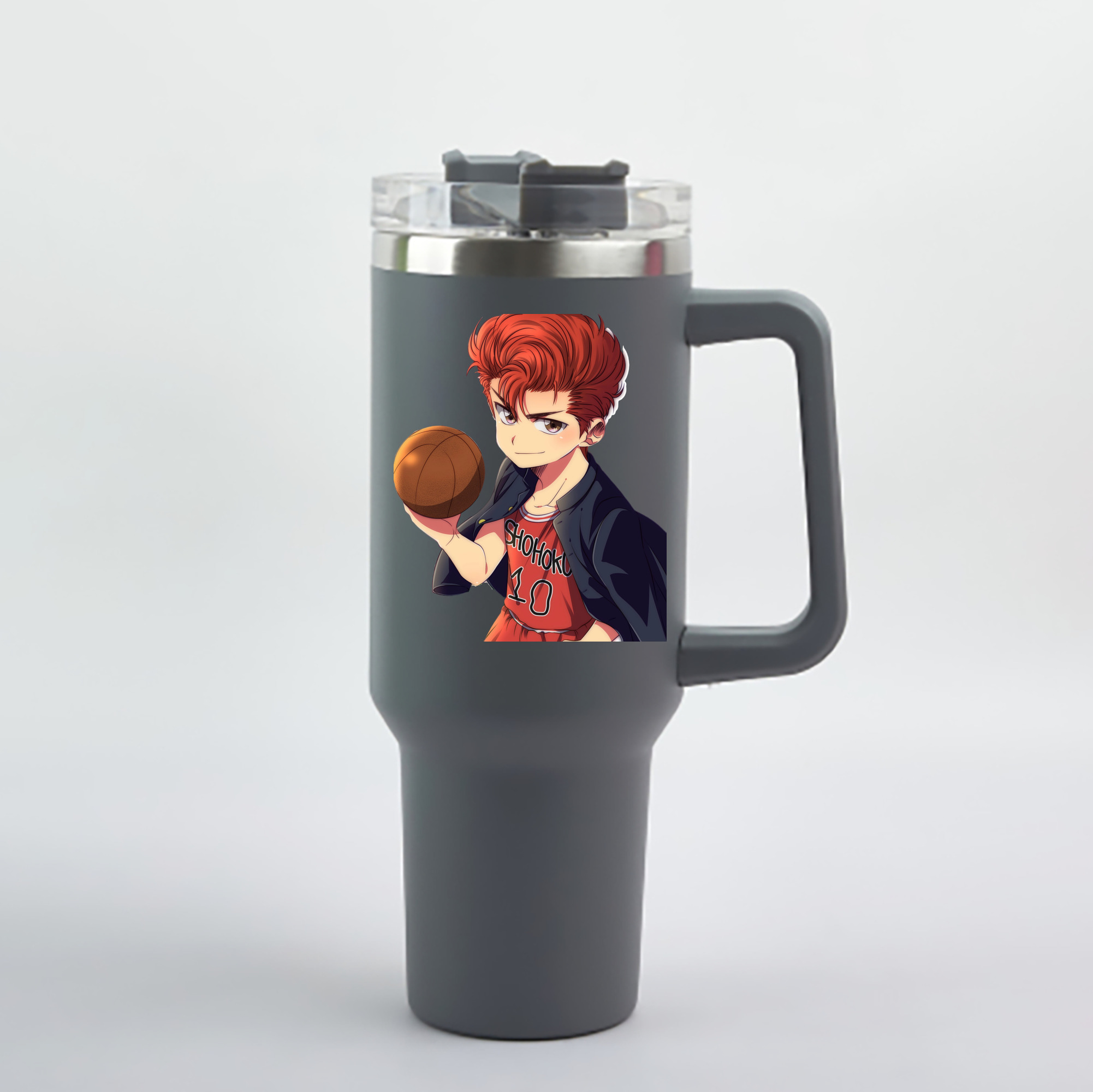 （画像用） SLAM DUNK／スラムダンク 1200mL車用タンブラー - クリスタルステッカー（プラスチックストロー付き）