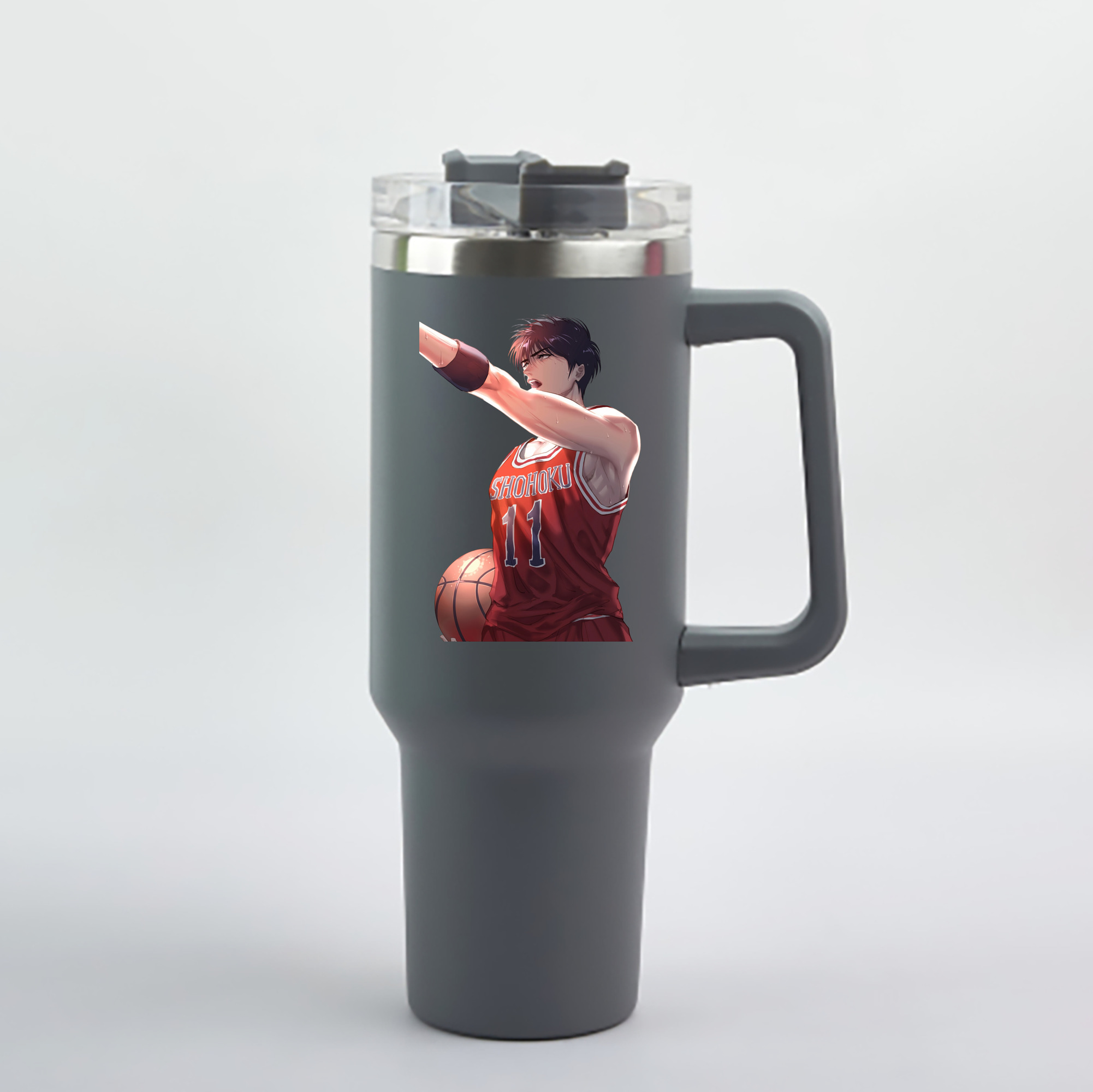 （画像用） SLAM DUNK／スラムダンク 1200mL車用タンブラー - クリスタルステッカー（プラスチックストロー付き）