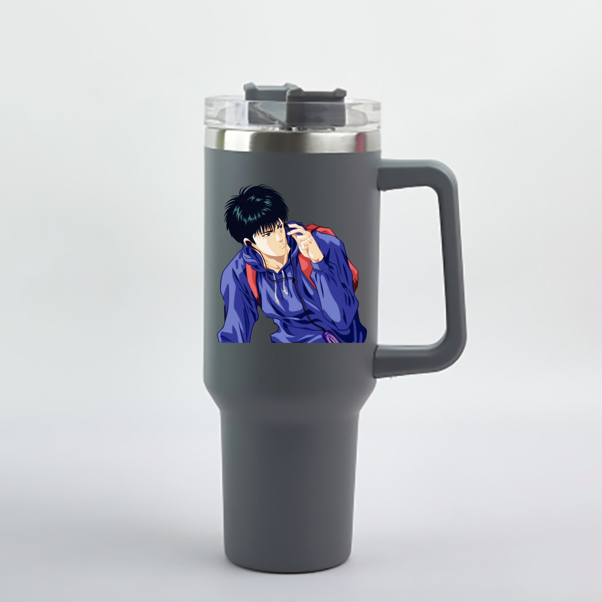 （画像用） SLAM DUNK／スラムダンク 1200mL車用タンブラー - クリスタルステッカー（プラスチックストロー付き）