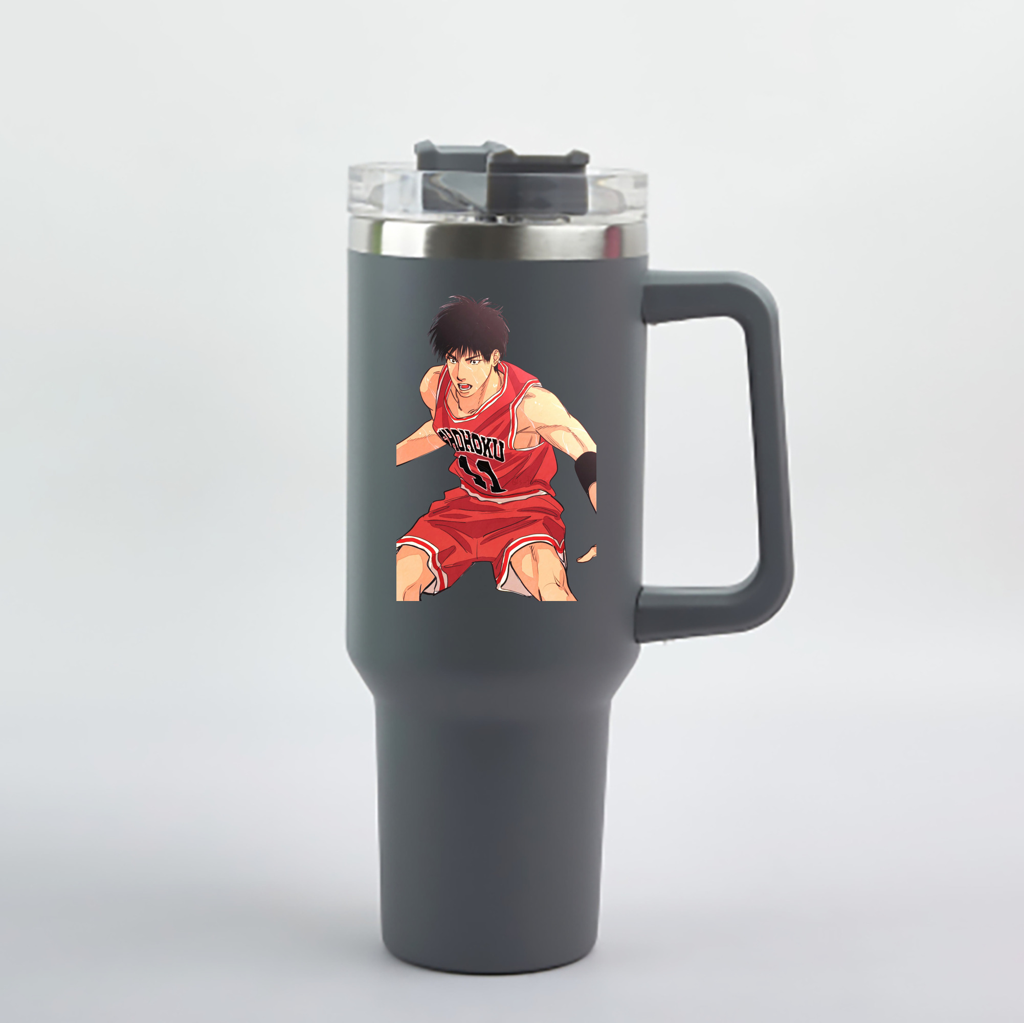 （画像用） SLAM DUNK／スラムダンク 1200mL車用タンブラー - クリスタルステッカー（プラスチックストロー付き）