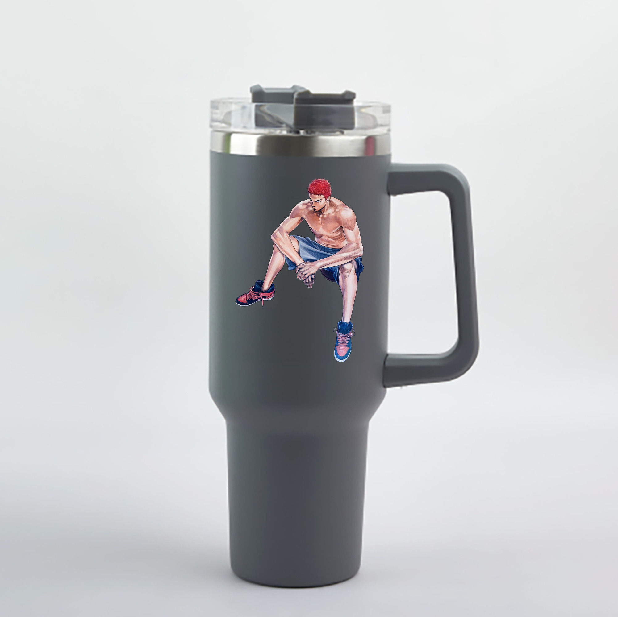 （画像用） SLAM DUNK／スラムダンク 1200mL車用タンブラー - クリスタルステッカー（プラスチックストロー付き）