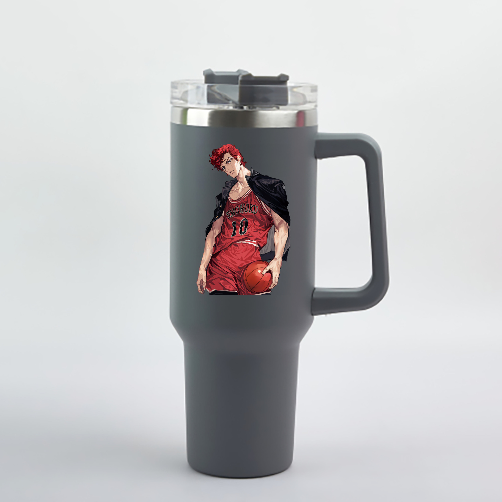 （画像用） SLAM DUNK／スラムダンク 1200mL車用タンブラー - クリスタルステッカー（プラスチックストロー付き）