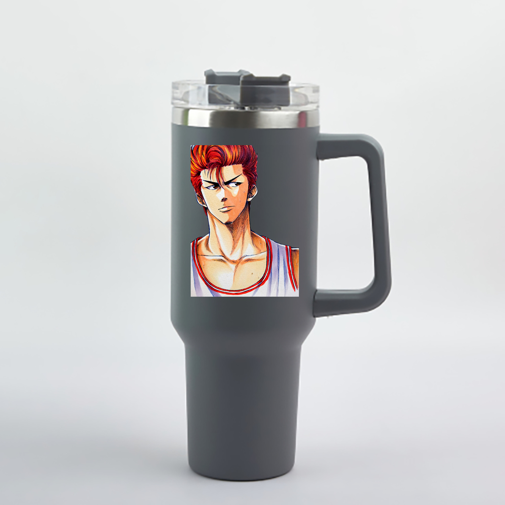 （画像用） SLAM DUNK／スラムダンク 1200mL車用タンブラー - クリスタルステッカー（プラスチックストロー付き）