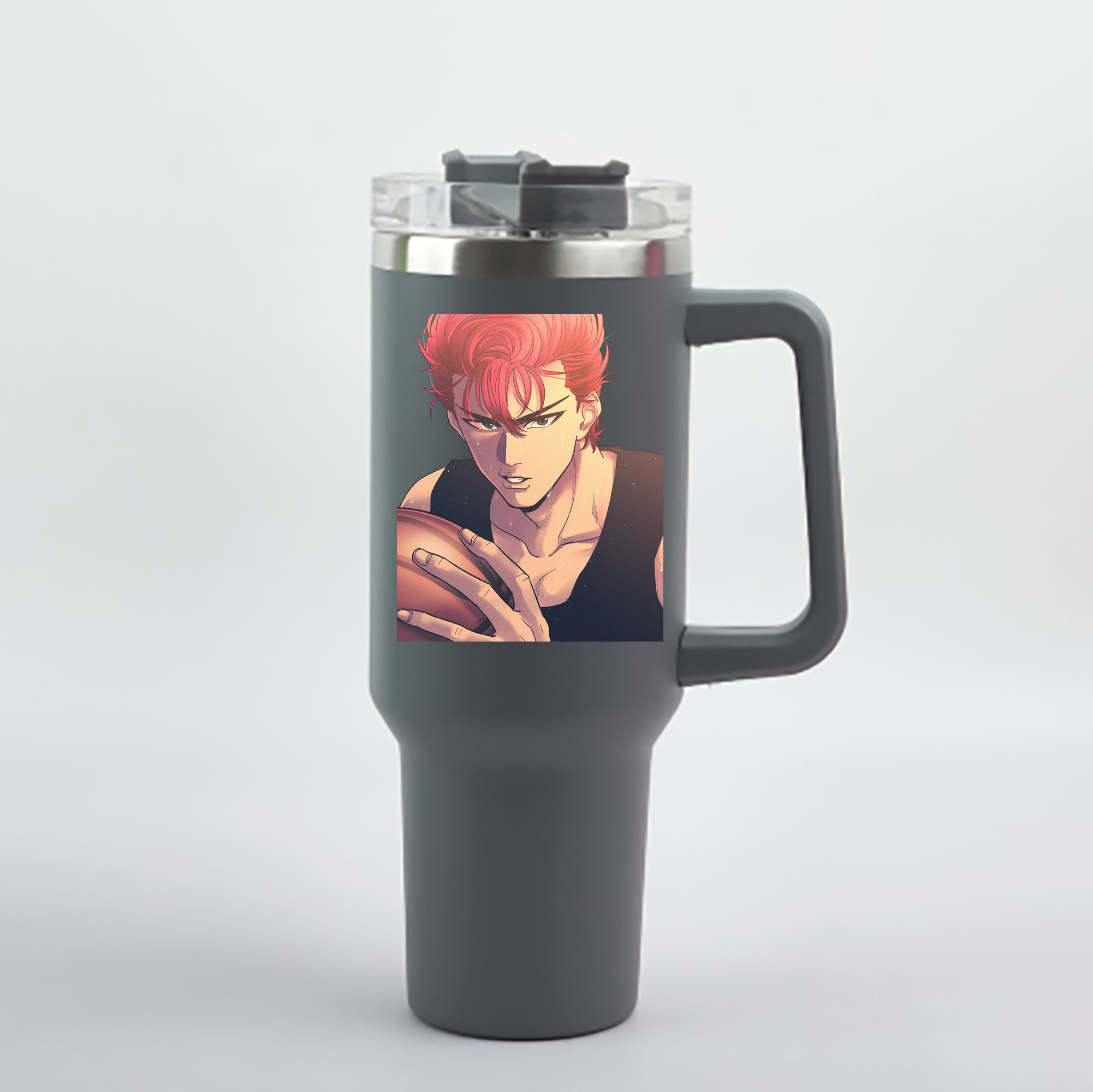 （画像用） SLAM DUNK／スラムダンク 1200mL車用タンブラー - クリスタルステッカー（プラスチックストロー付き）