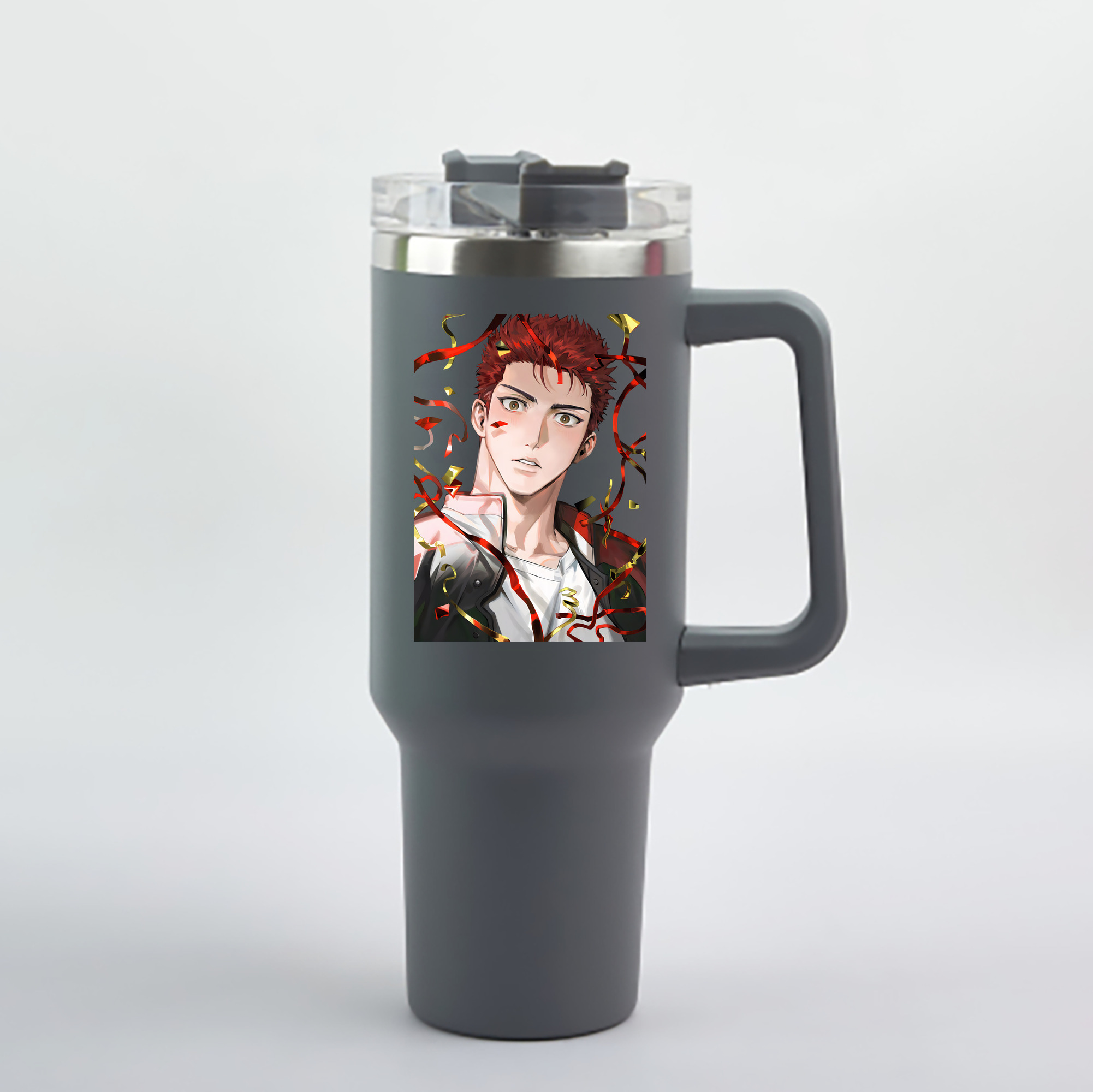 （画像用） SLAM DUNK／スラムダンク 1200mL車用タンブラー - クリスタルステッカー（プラスチックストロー付き）