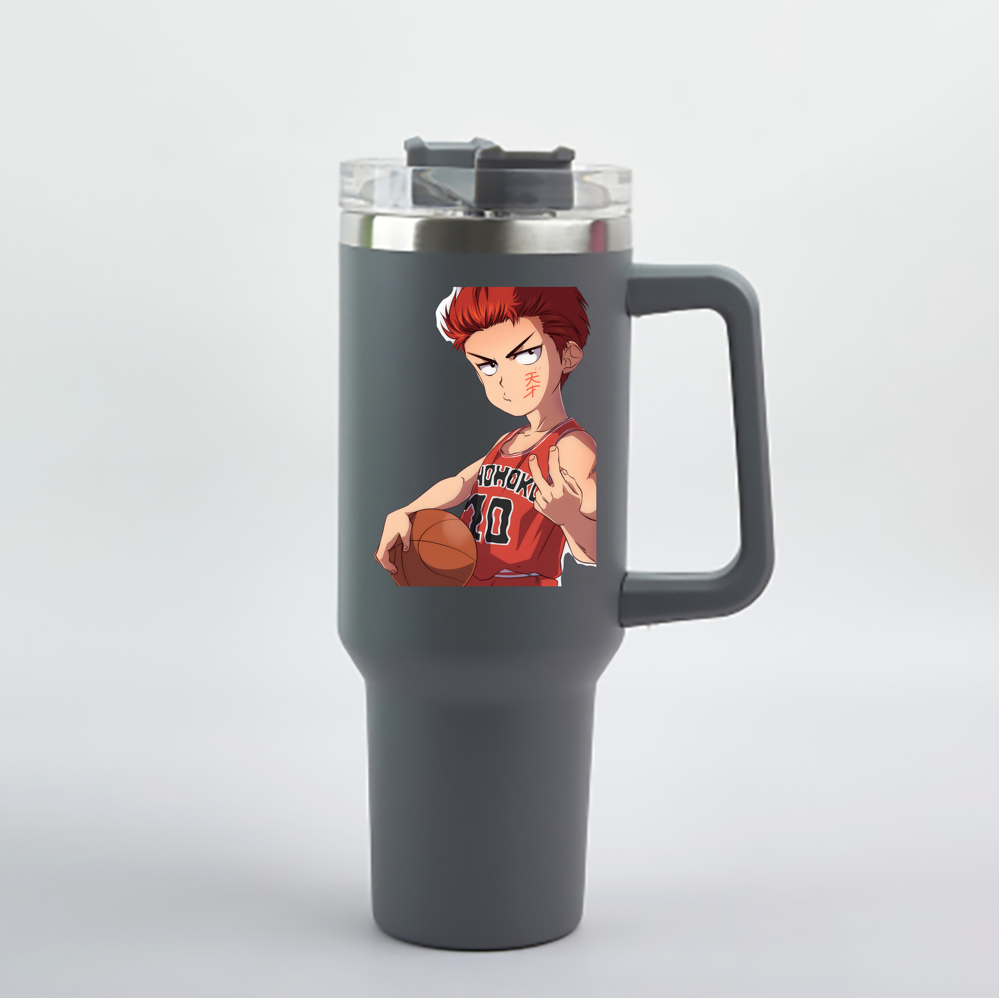 （画像用） SLAM DUNK／スラムダンク 1200mL車用タンブラー - クリスタルステッカー（プラスチックストロー付き）