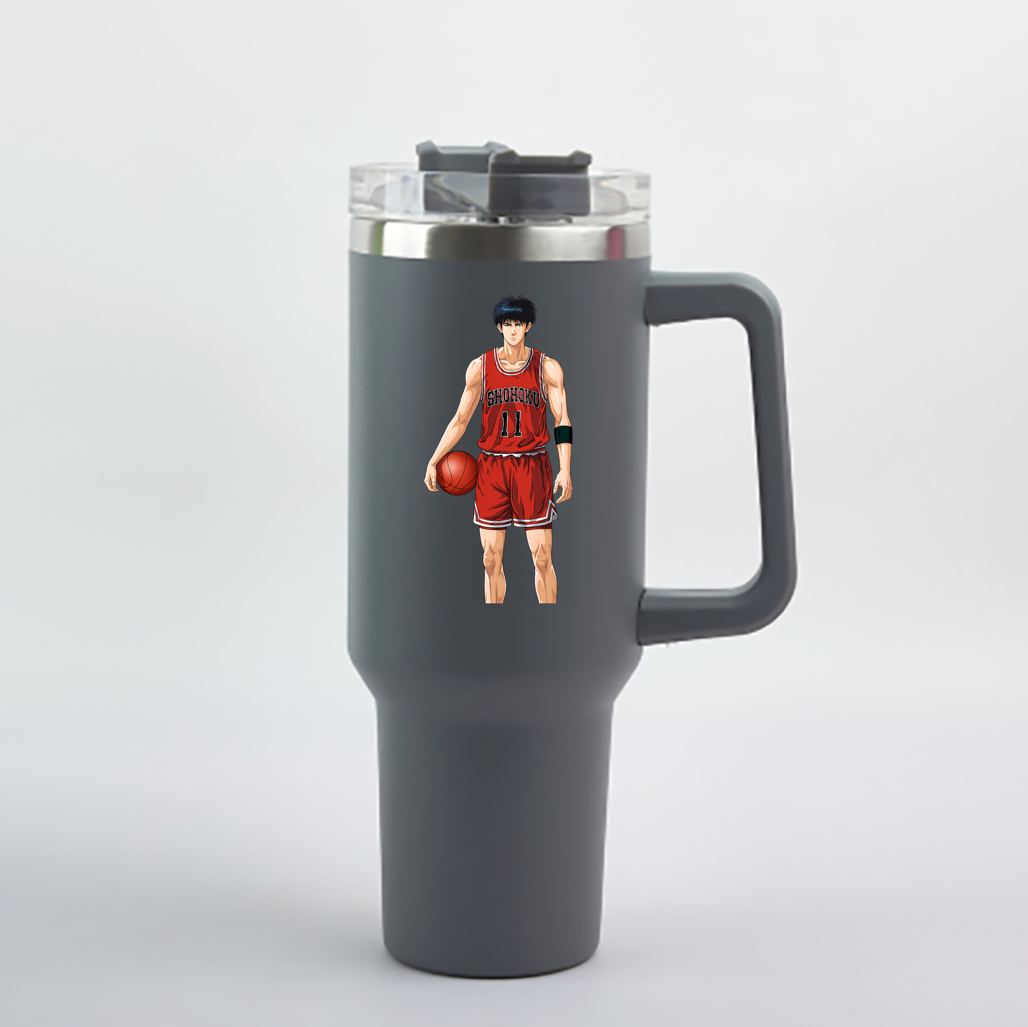 （画像用） SLAM DUNK／スラムダンク 1200mL車用タンブラー - クリスタルステッカー（プラスチックストロー付き）