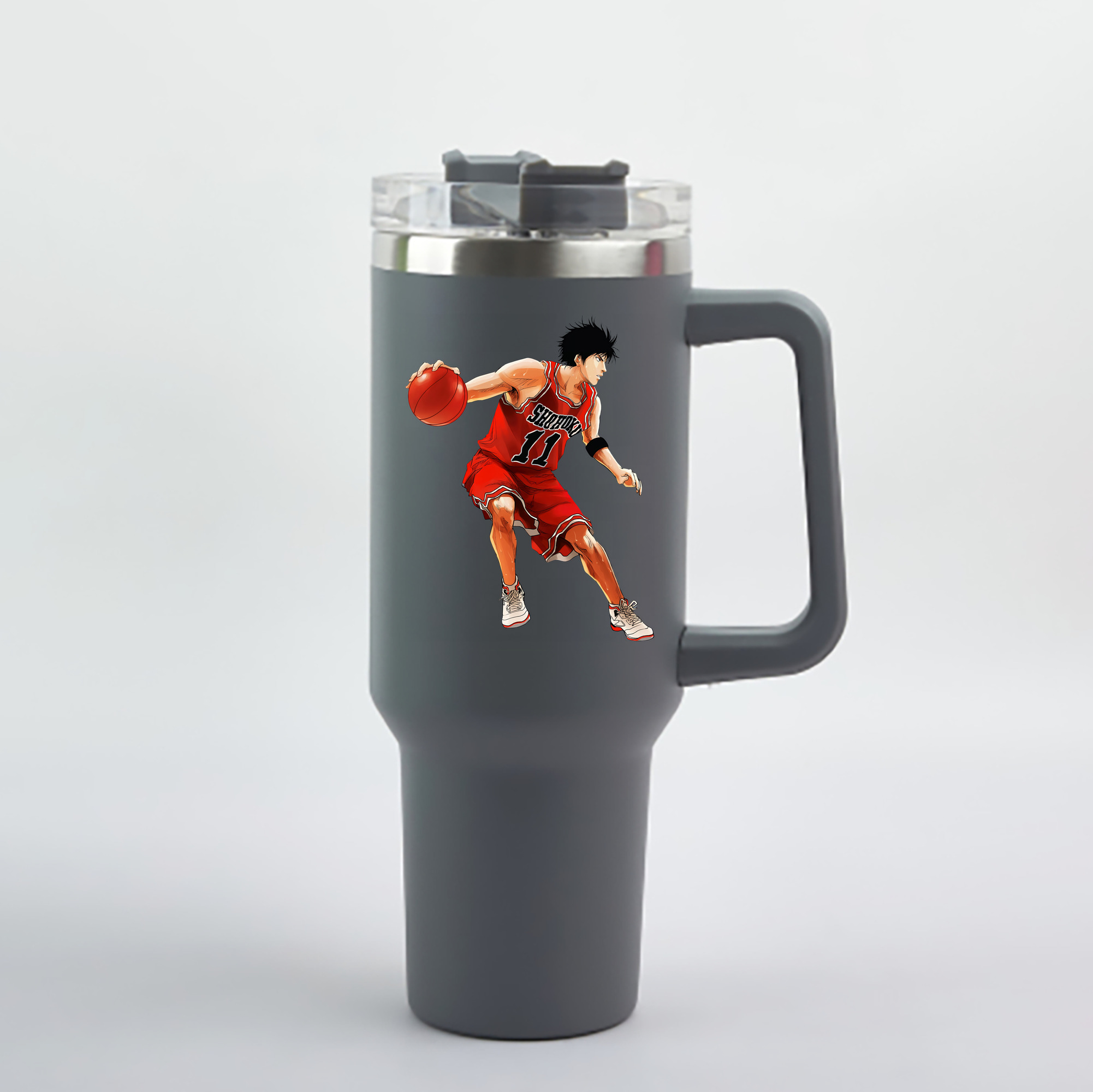 （画像用） SLAM DUNK／スラムダンク 1200mL車用タンブラー - クリスタルステッカー（プラスチックストロー付き）