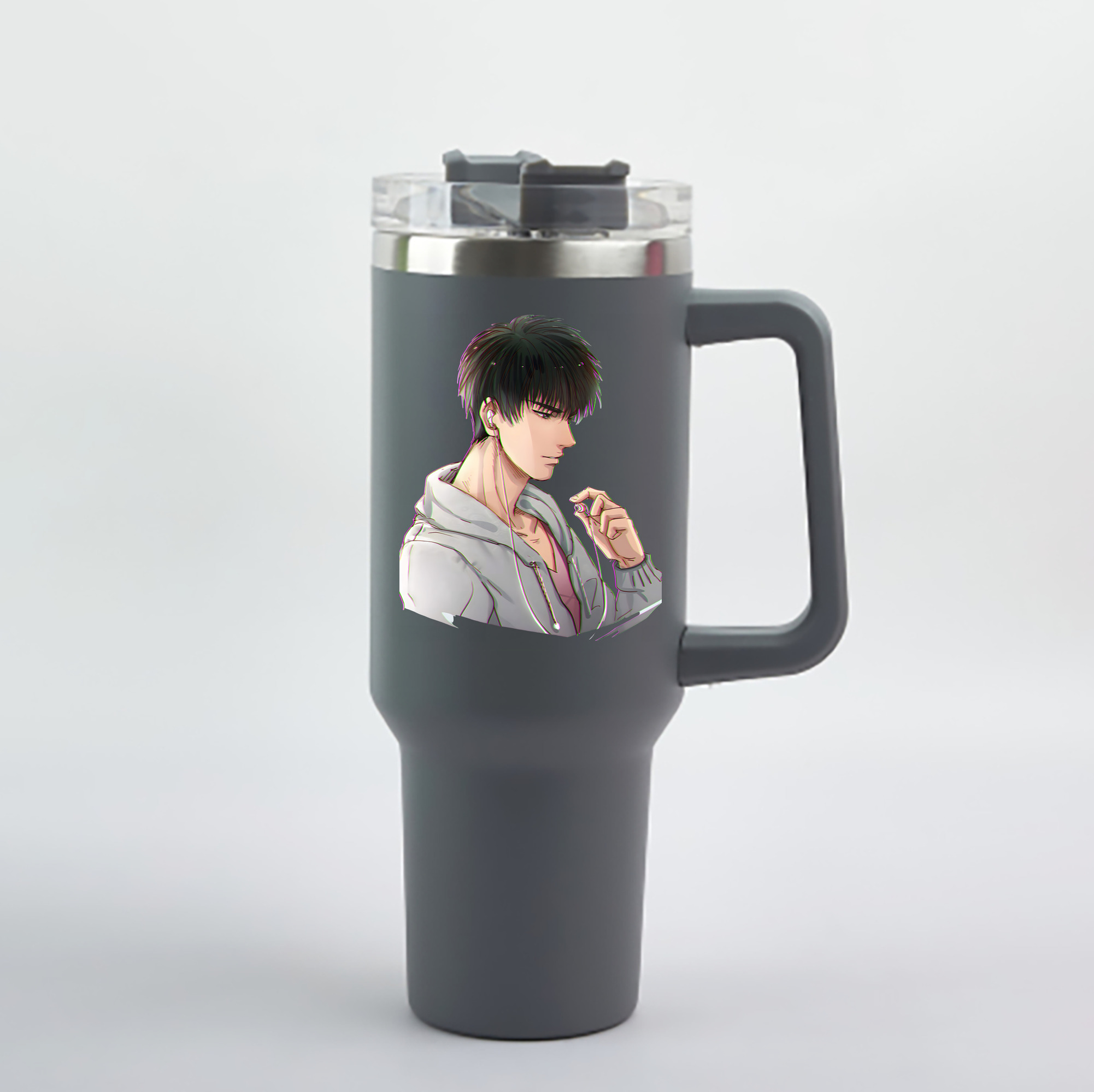 （画像用） SLAM DUNK／スラムダンク 1200mL車用タンブラー - クリスタルステッカー（プラスチックストロー付き）