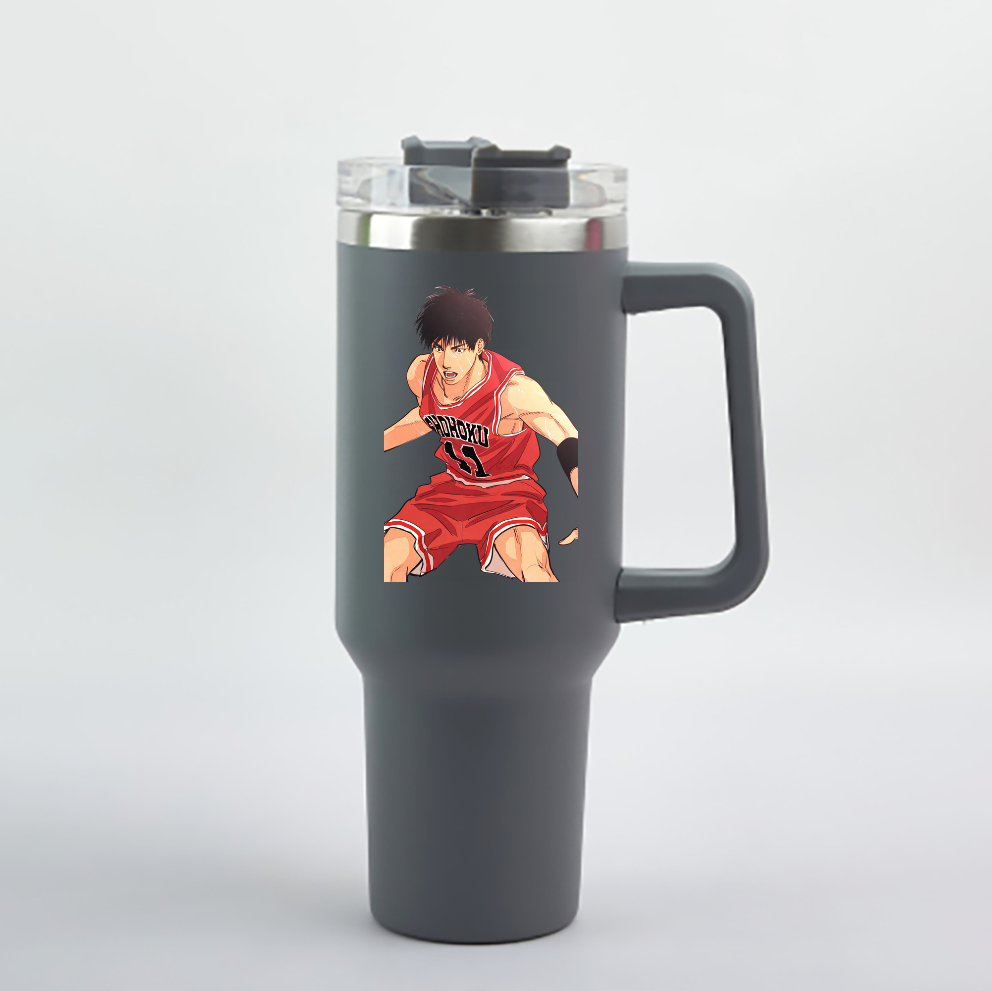 （画像用） SLAM DUNK／スラムダンク 1200mL車用タンブラー - クリスタルステッカー（プラスチックストロー付き）