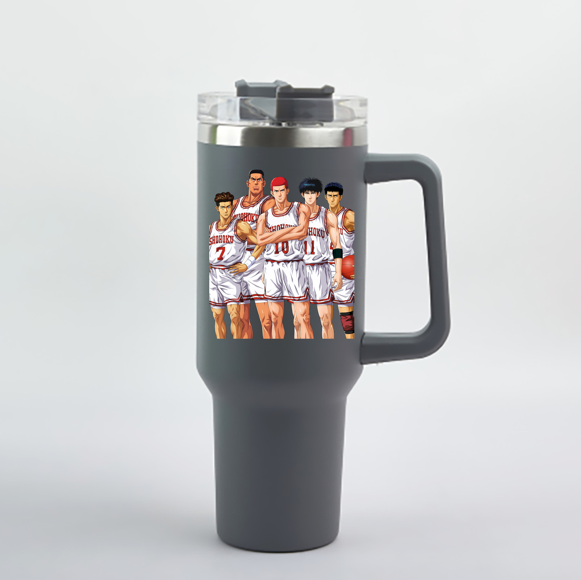 （画像用） SLAM DUNK／スラムダンク 1200mL車用タンブラー - クリスタルステッカー（プラスチックストロー付き）
