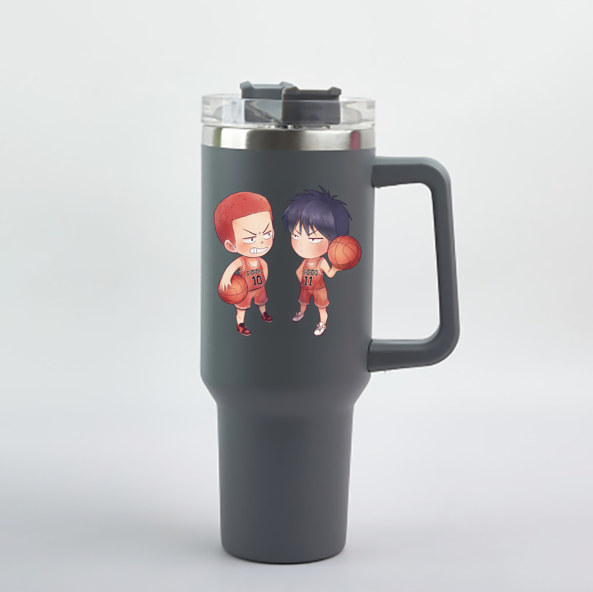 （画像用） SLAM DUNK／スラムダンク 1200mL車用タンブラー - クリスタルステッカー（プラスチックストロー付き）