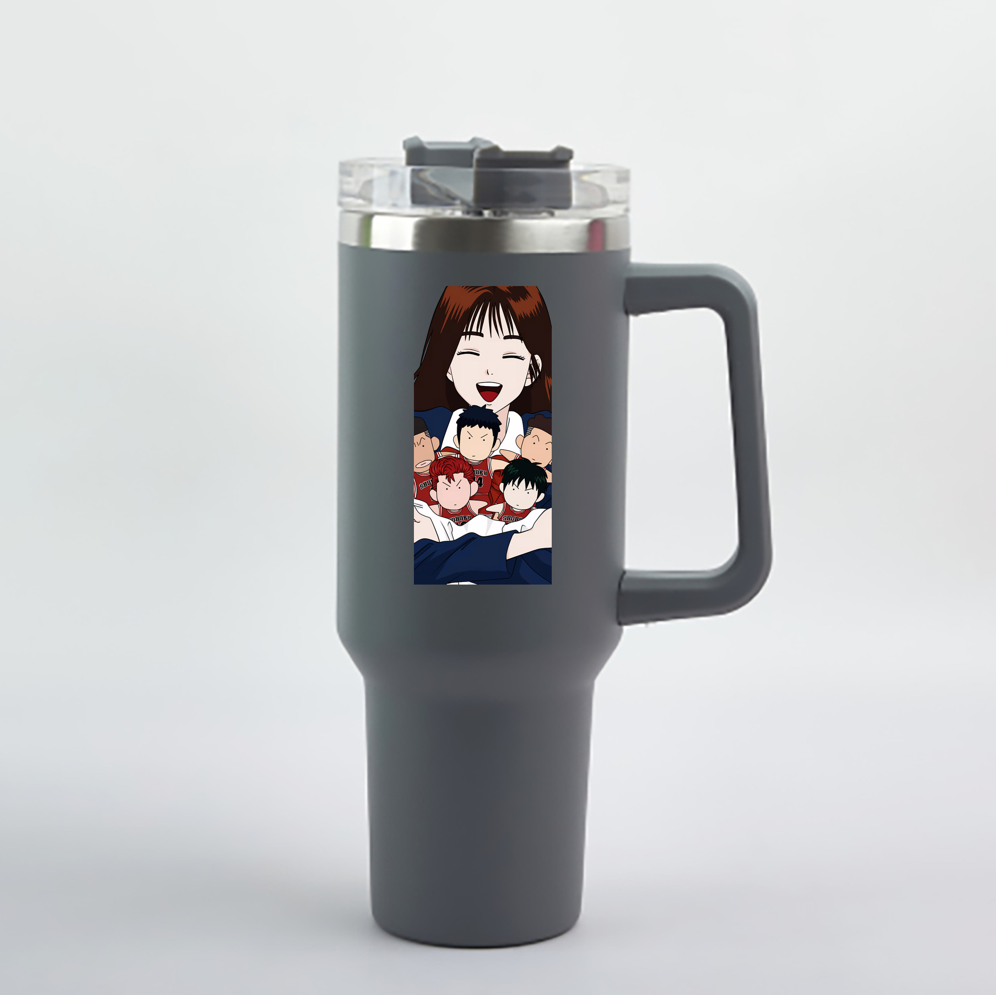 （画像用） SLAM DUNK／スラムダンク 1200mL車用タンブラー - クリスタルステッカー（プラスチックストロー付き）