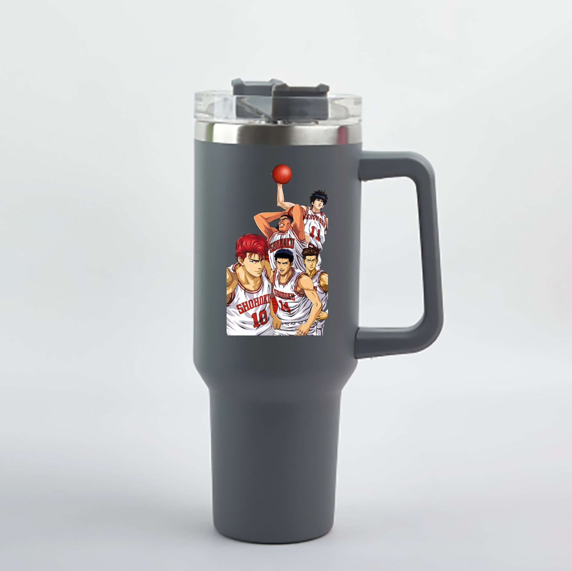 （画像用） SLAM DUNK／スラムダンク 1200mL車用タンブラー - クリスタルステッカー（プラスチックストロー付き）