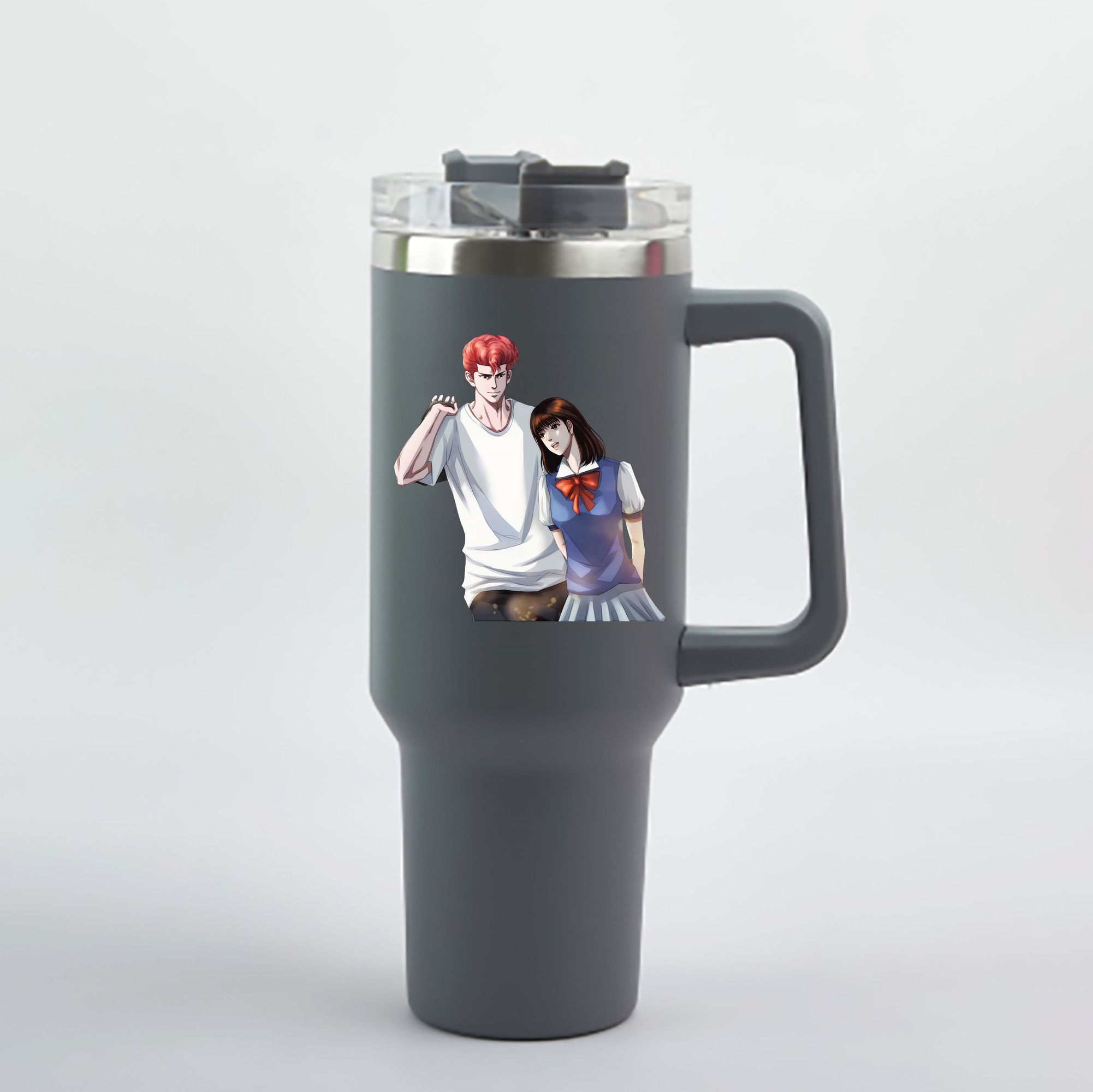 （画像用） SLAM DUNK／スラムダンク 1200mL車用タンブラー - クリスタルステッカー（プラスチックストロー付き）